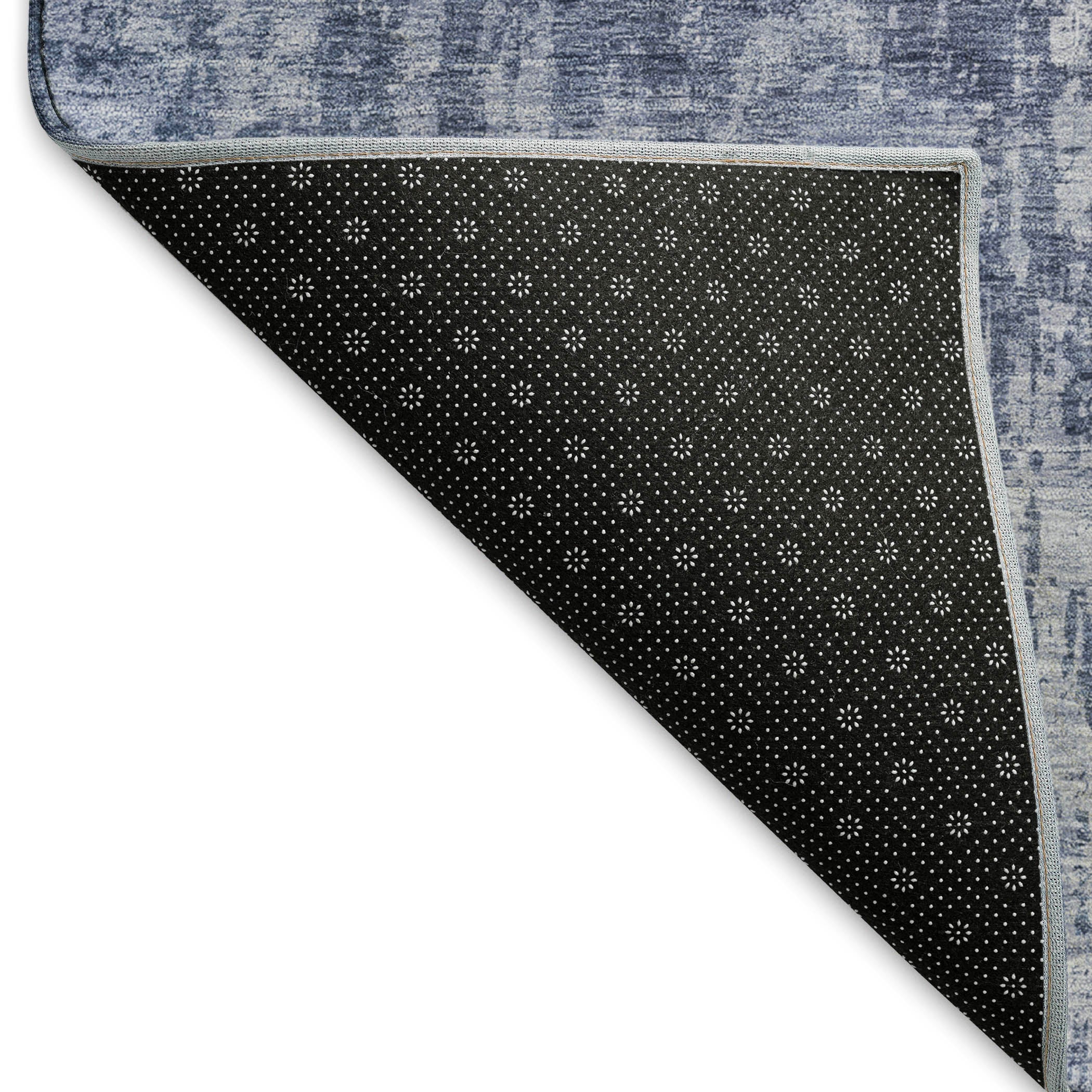 Queenstown Machine Washable Transitional Blue Rug 1'8" x 2'6" #shape_Rectangle