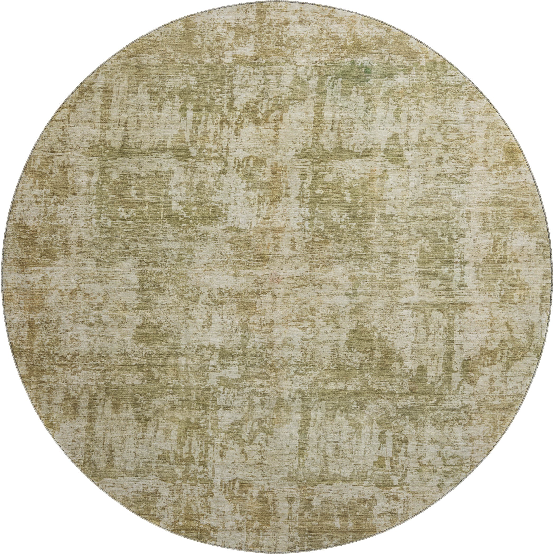 Queenstown Machine Washable Transitional Taupe Brown Rug 8' x 8' #shape_Round