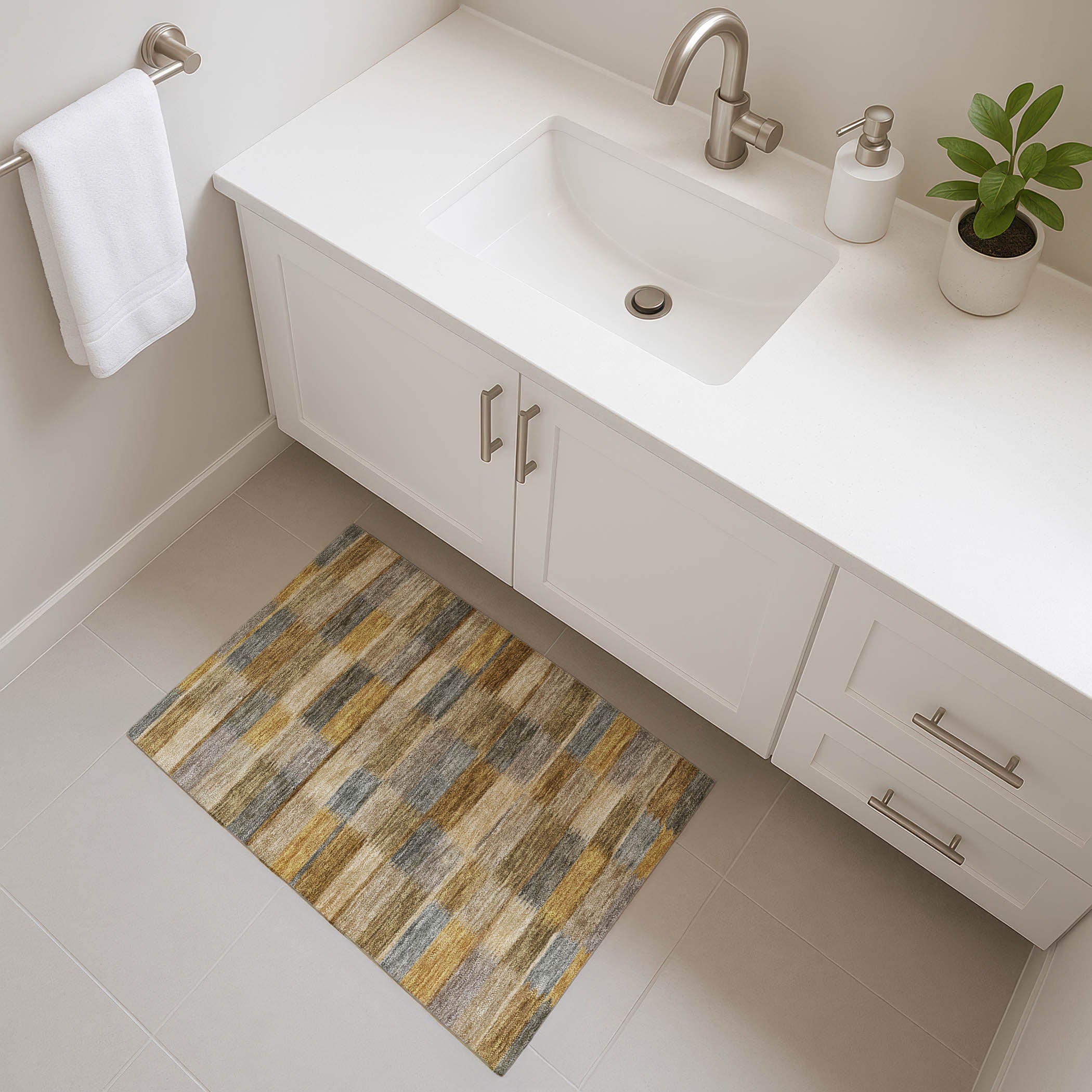 Bergen Machine Washable Transitional Brown Rug 1'8" x 2'6" #shape_Rectangle
