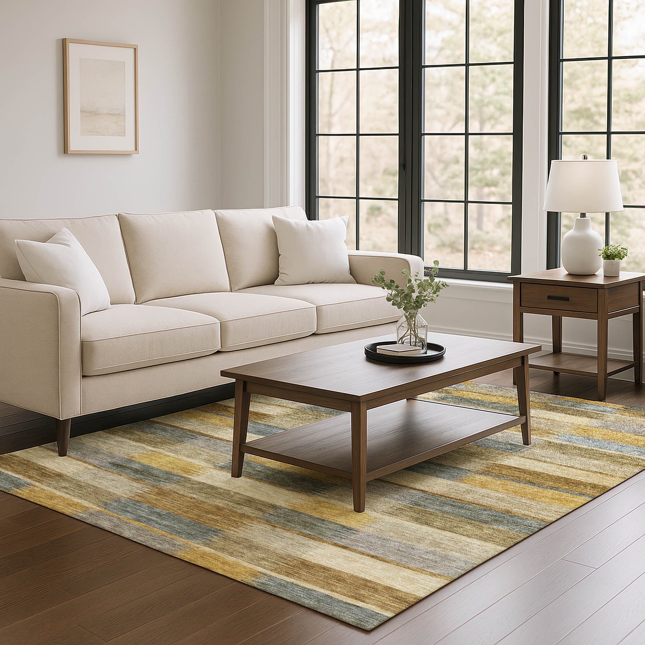 Bergen Machine Washable Transitional Brown Rug 2'6" x 3'10" #shape_Rectangle