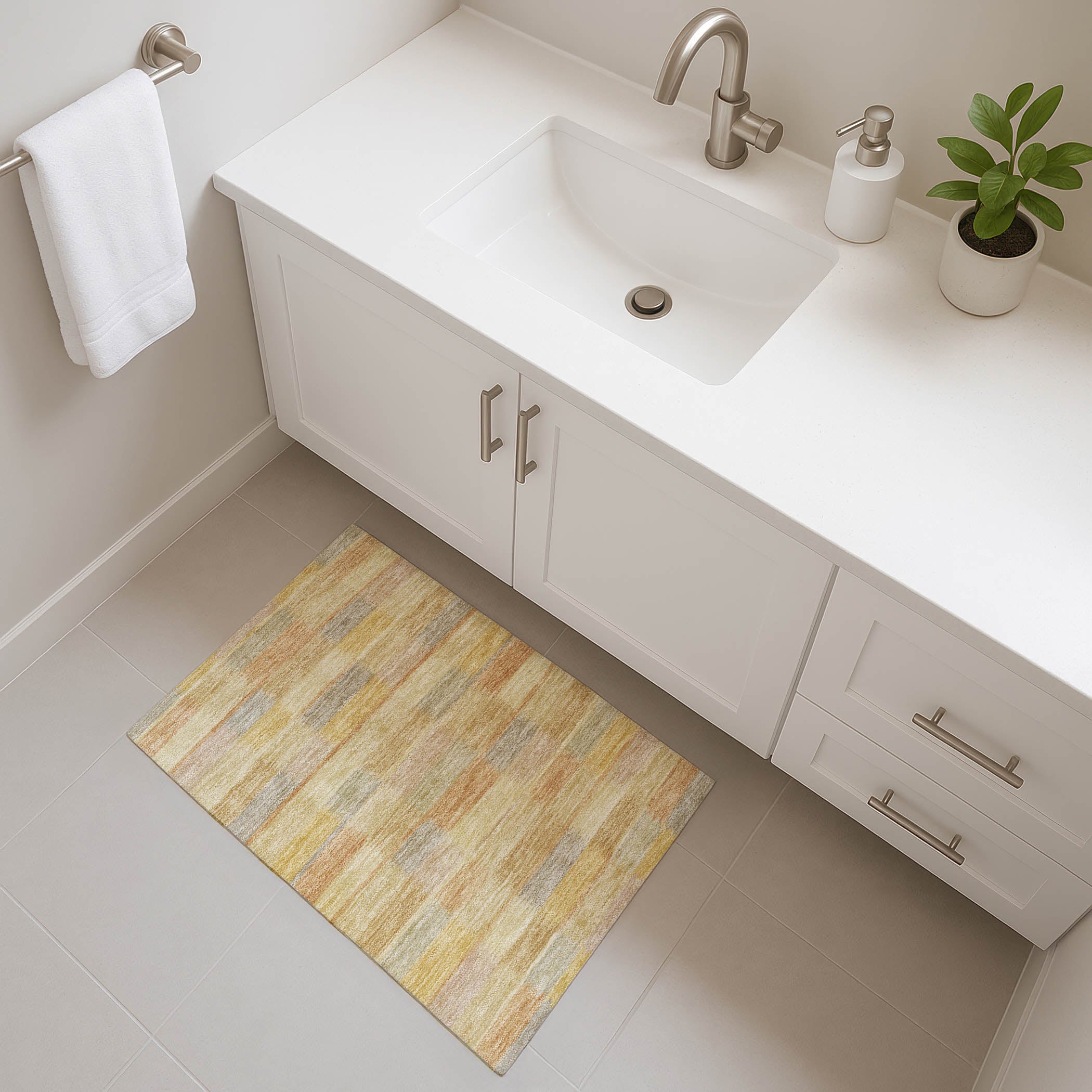 Bergen Machine Washable Transitional Wheat Gold Rug 1'8" x 2'6" #shape_Rectangle