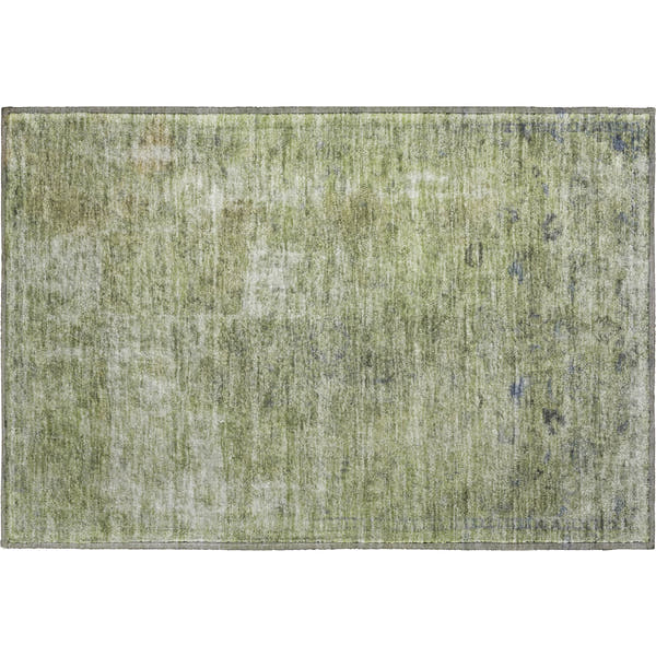 Dublin Machine Washable Traditional Aloe Green Rug 1'8" x 2'6"