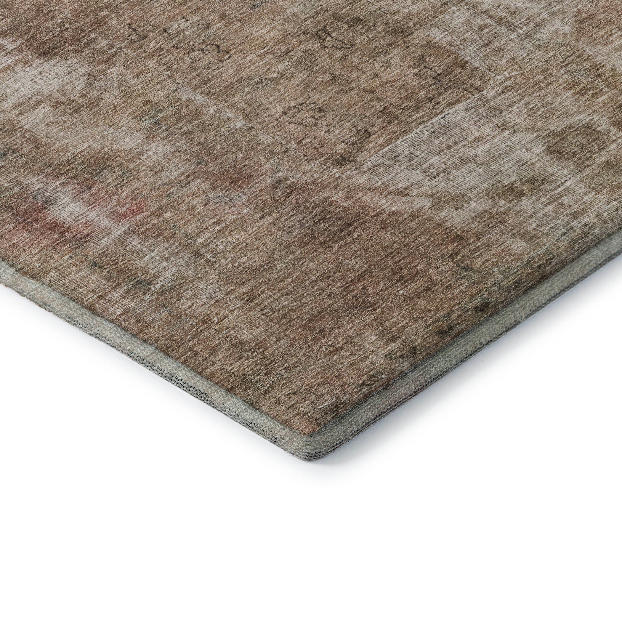 Dublin Machine Washable Traditional Beige Brown Rug 1'8" x 2'6" #shape_Rectangle