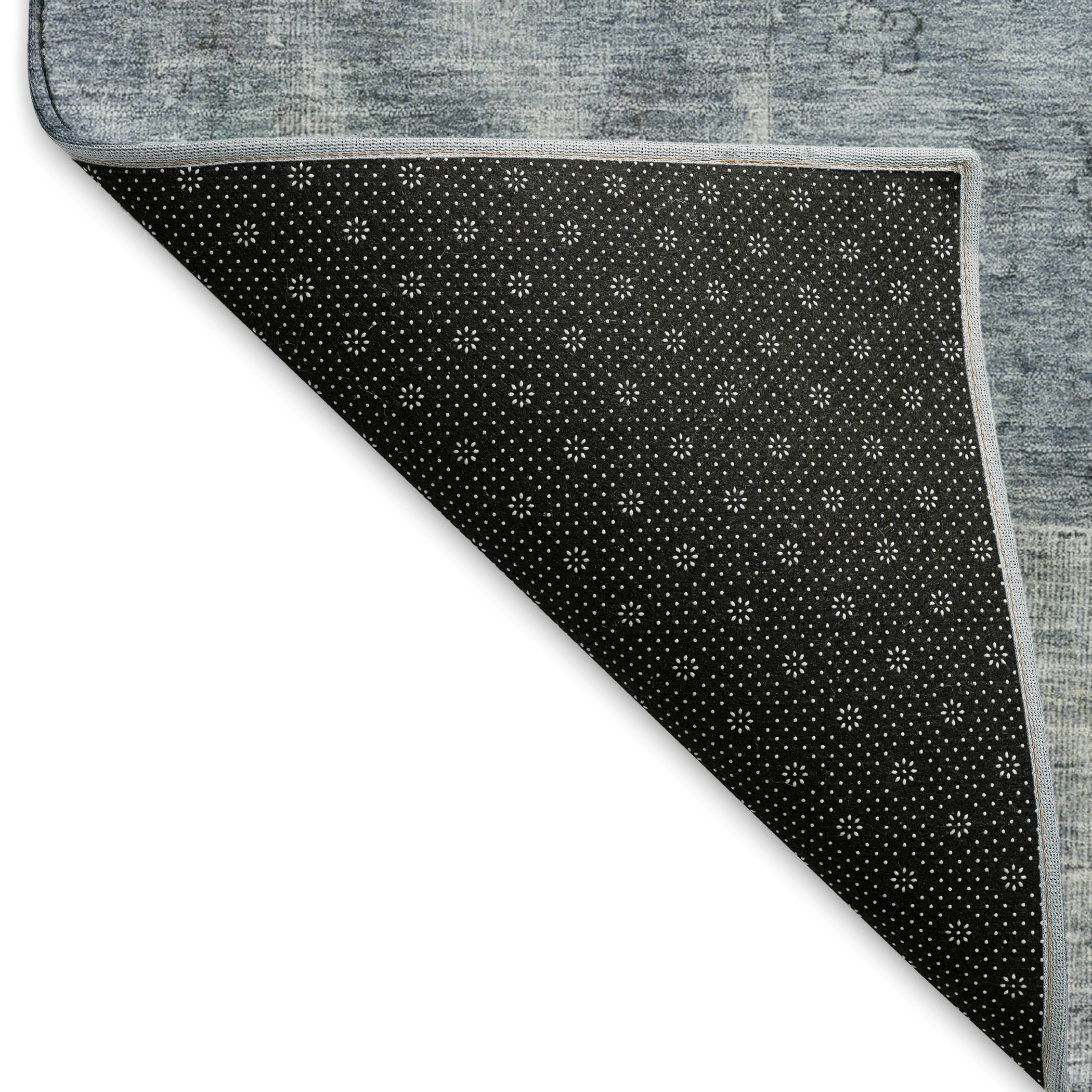 Dublin Machine Washable Traditional Blue Rug 1'8" x 2'6" #shape_Rectangle