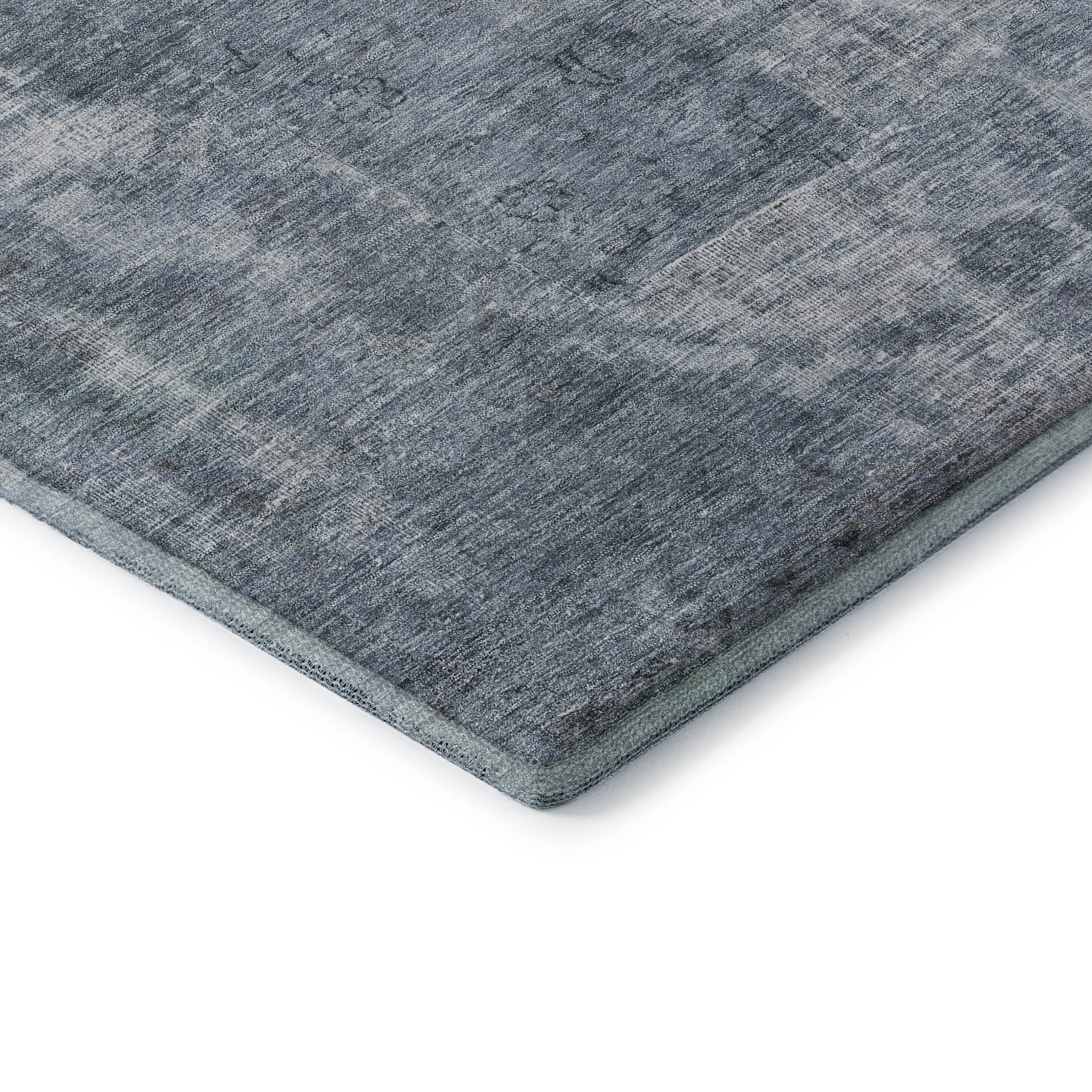Dublin Machine Washable Traditional Blue Rug 1'8" x 2'6" #shape_Rectangle