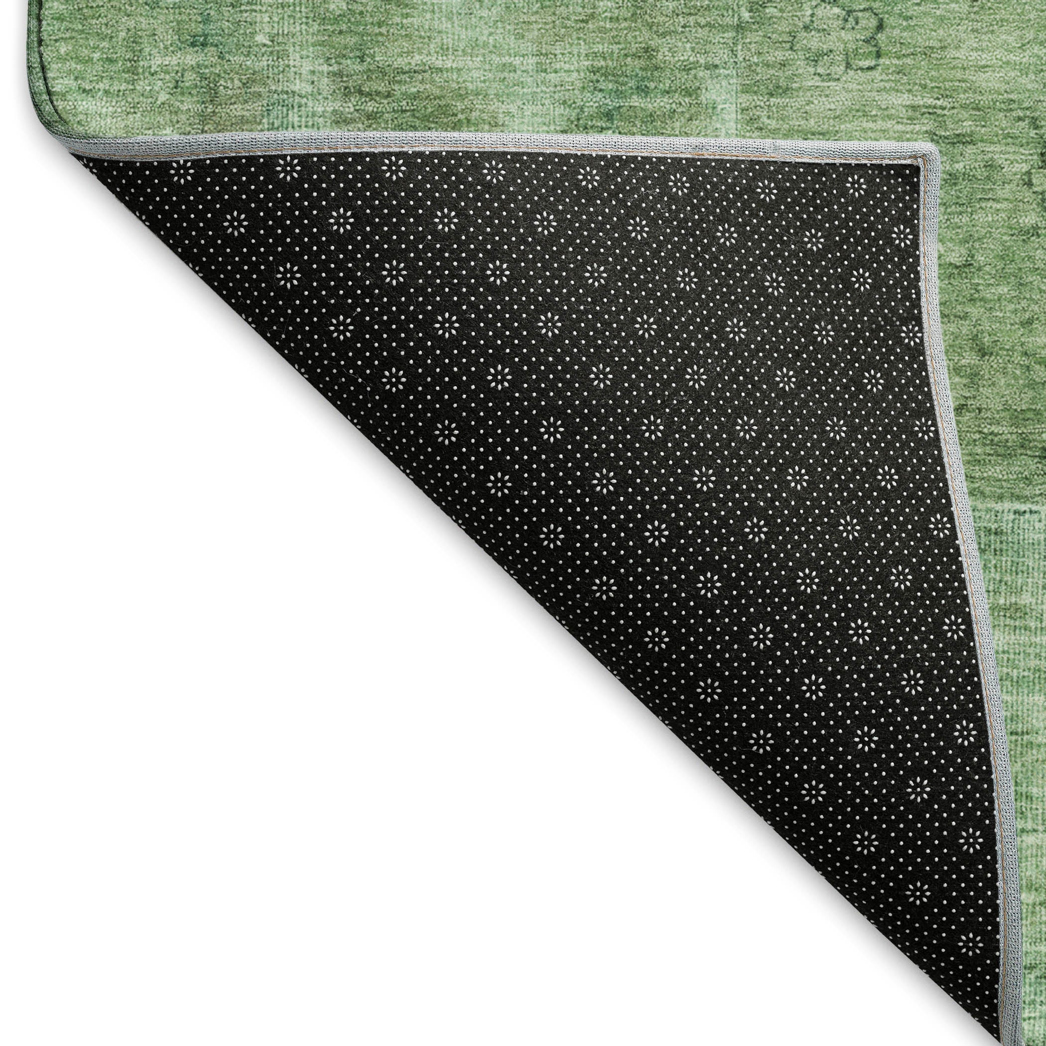 Dublin Machine Washable Traditional Sage Green Rug 1'8" x 2'6" #shape_Rectangle