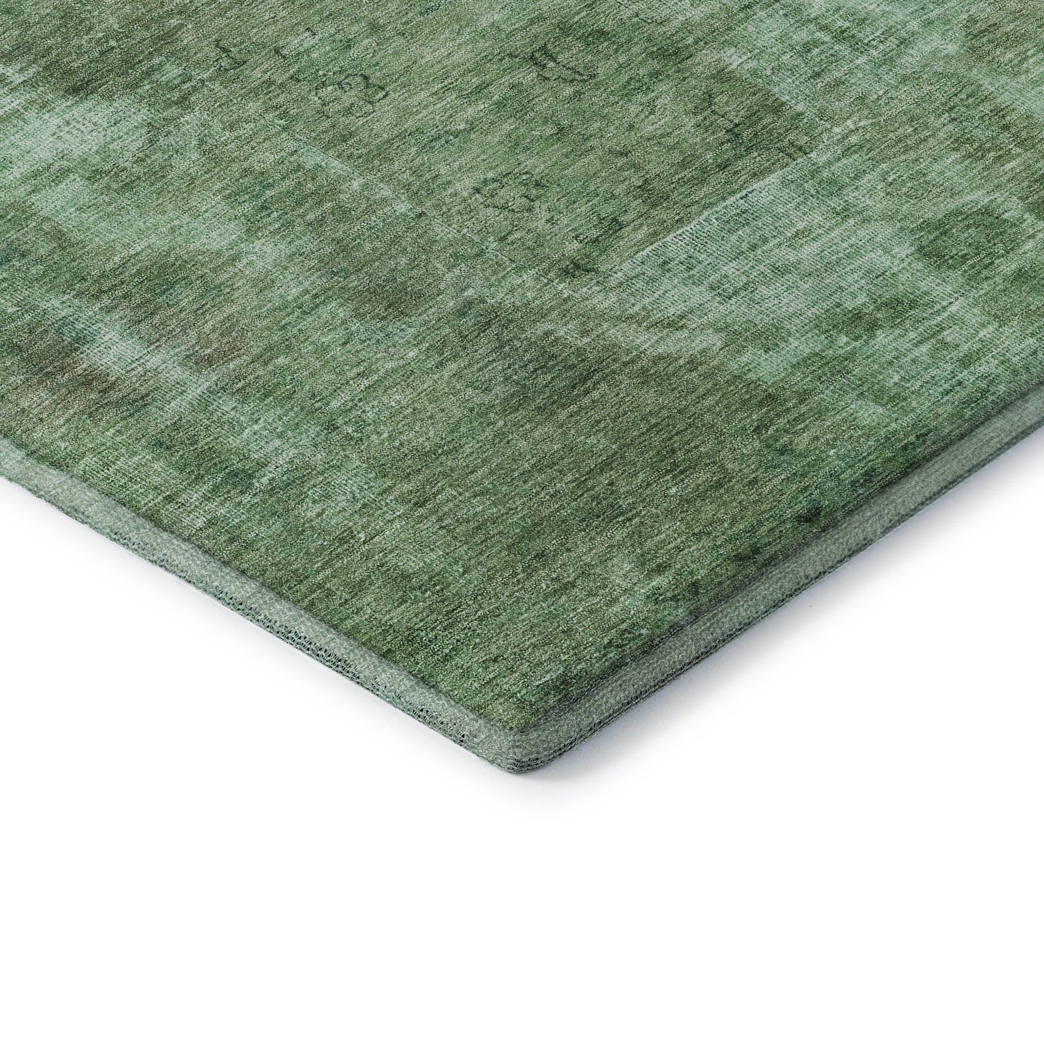 Dublin Machine Washable Traditional Sage Green Rug 1'8" x 2'6" #shape_Rectangle