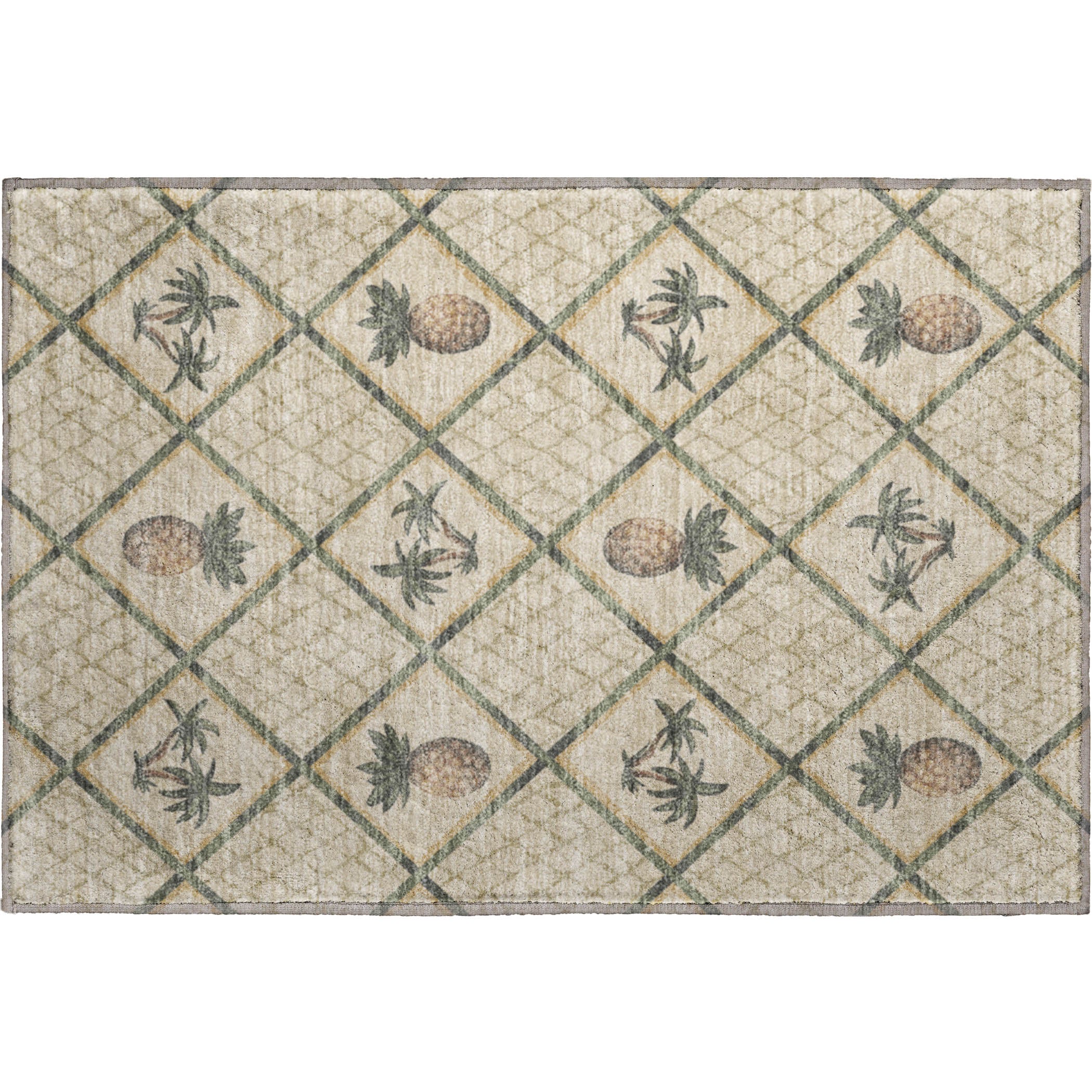 Valletta Machine Washable Kitchen Palm Beige Rug 1'8" x 2'6" #shape_Rectangle
