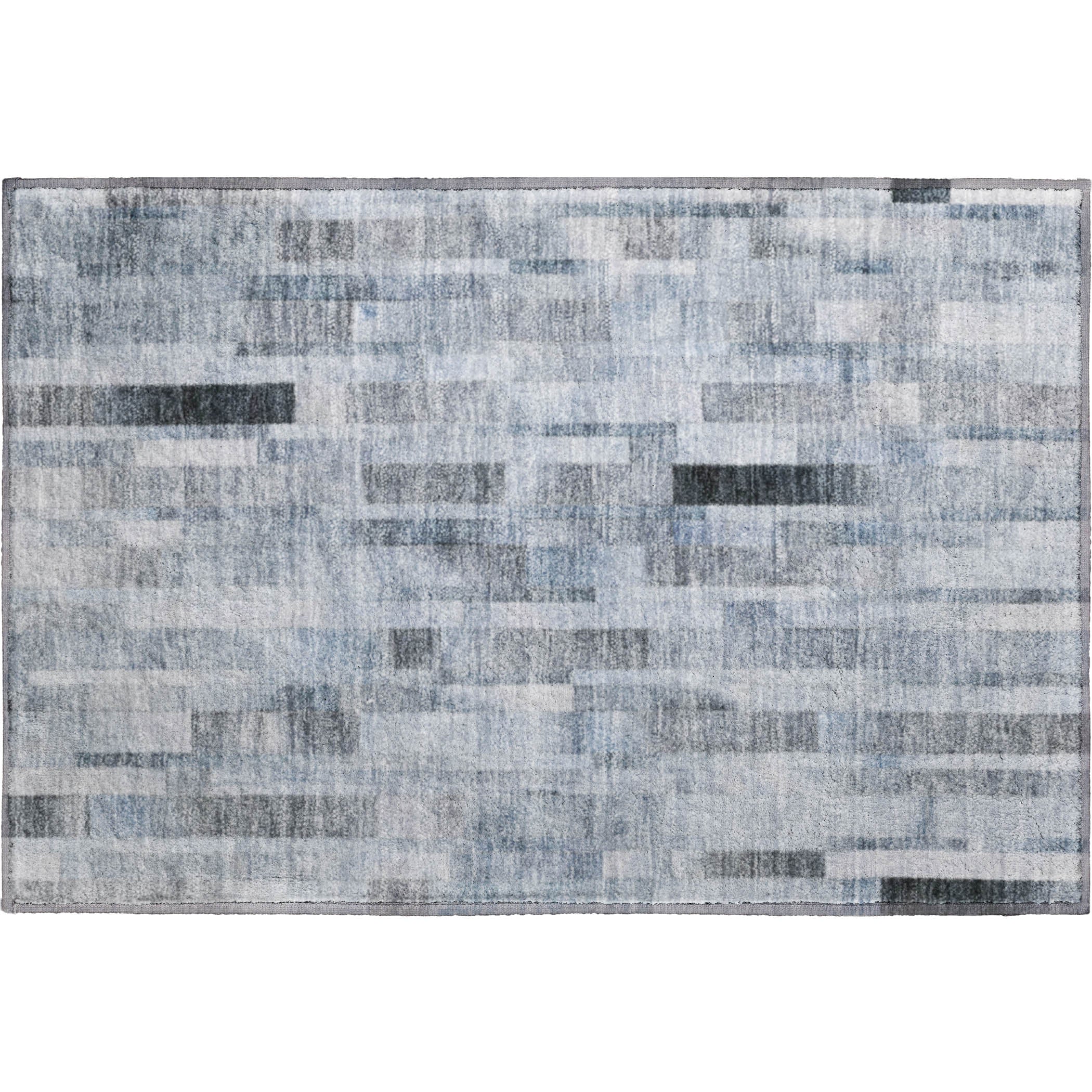 Siena Machine Washable Transitional Blue Rug 1'8" x 2'6" #shape_Rectangle