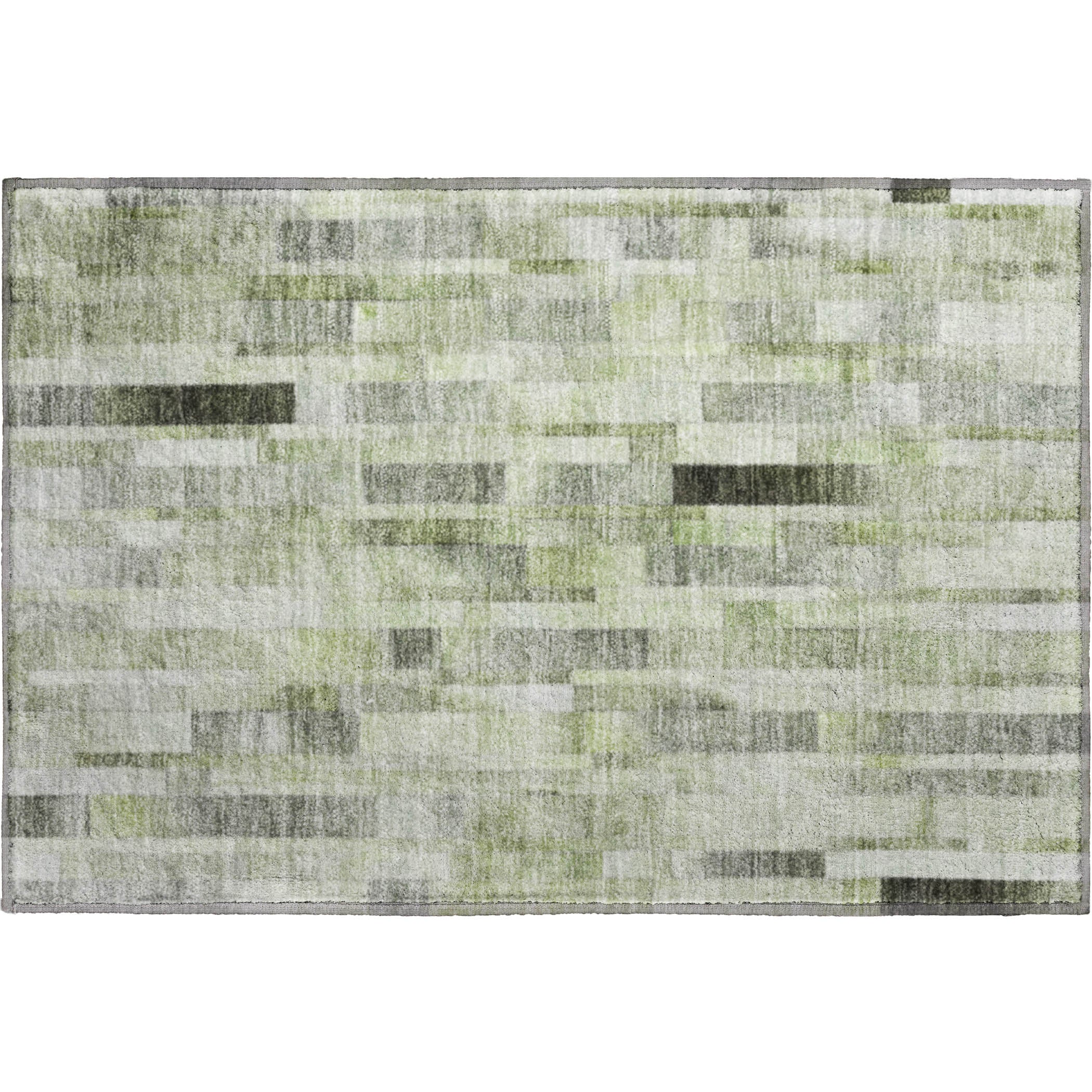 Siena Machine Washable Transitional Green Rug 1'8" x 2'6" #shape_Rectangle