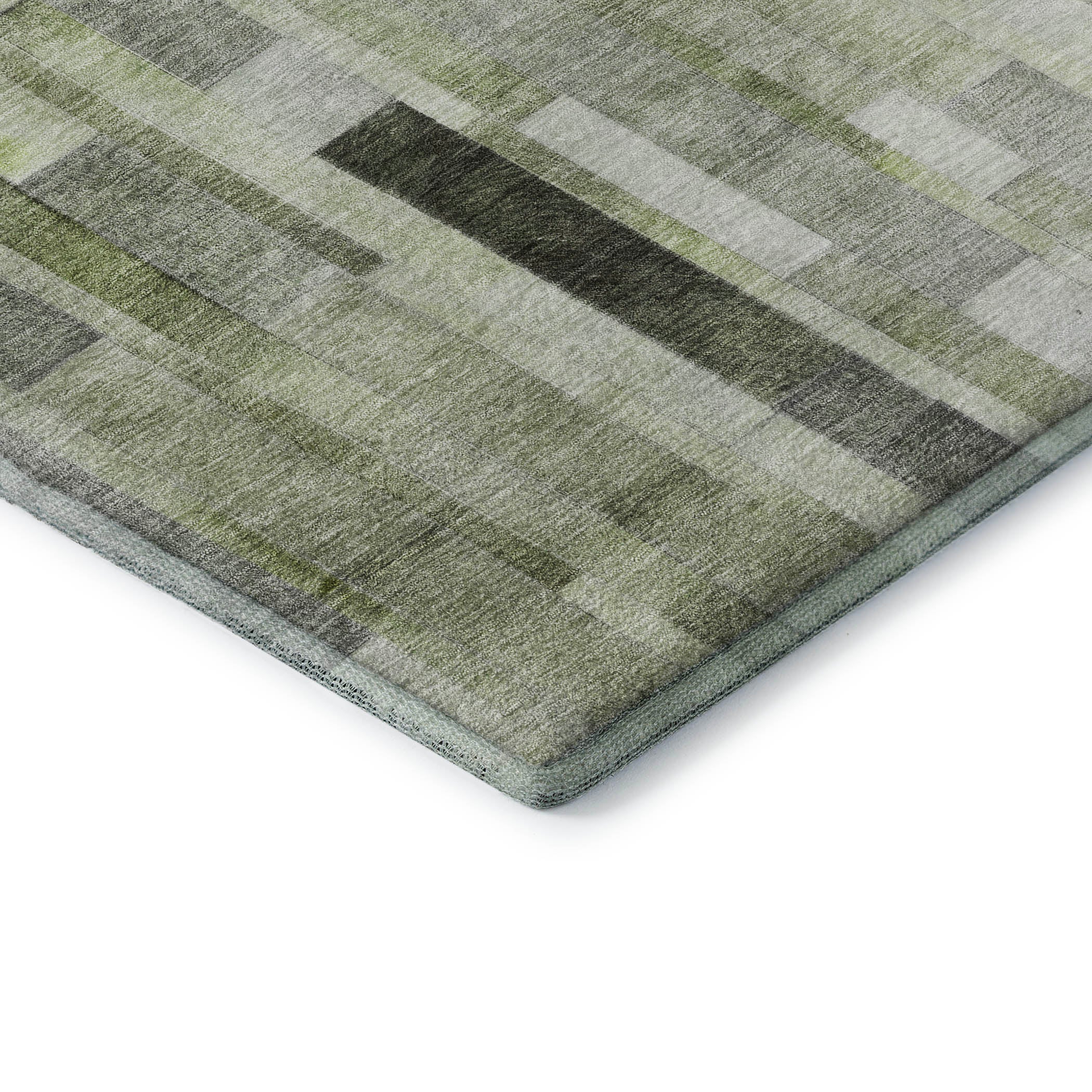 Siena Machine Washable Transitional Green Rug 1'8" x 2'6" #shape_Rectangle