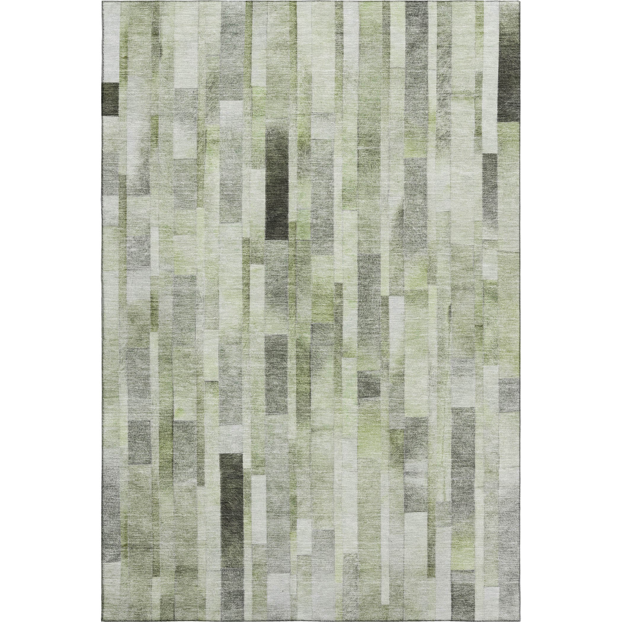 Siena Machine Washable Transitional Green Rug 2'6" x 3'10" #shape_Rectangle
