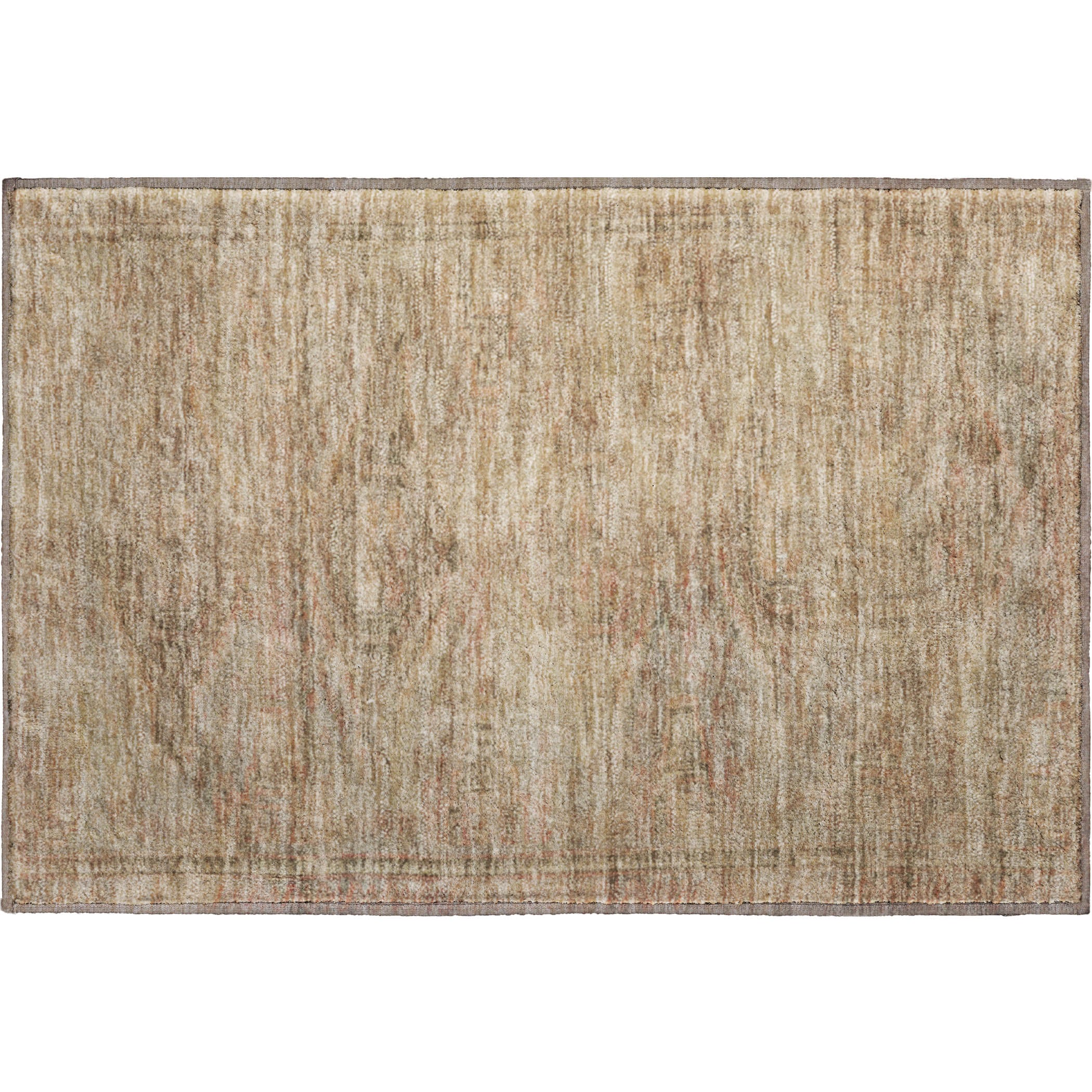 Santorini Machine Washable Traditional Beige Brown Rug 1'8" x 2'6" #shape_Rectangle