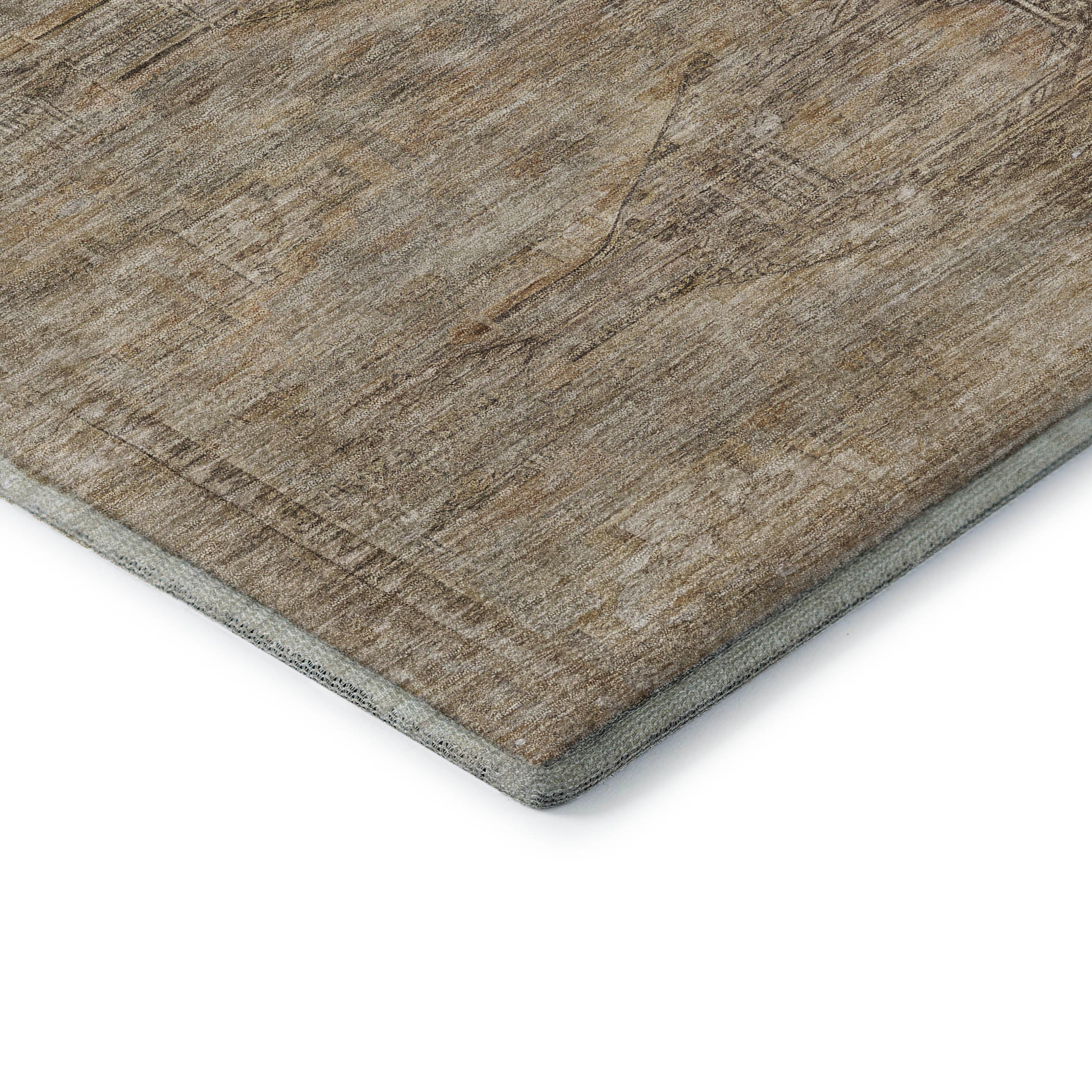 Santorini Machine Washable Traditional Brown Rug 1'8" x 2'6" #shape_Rectangle