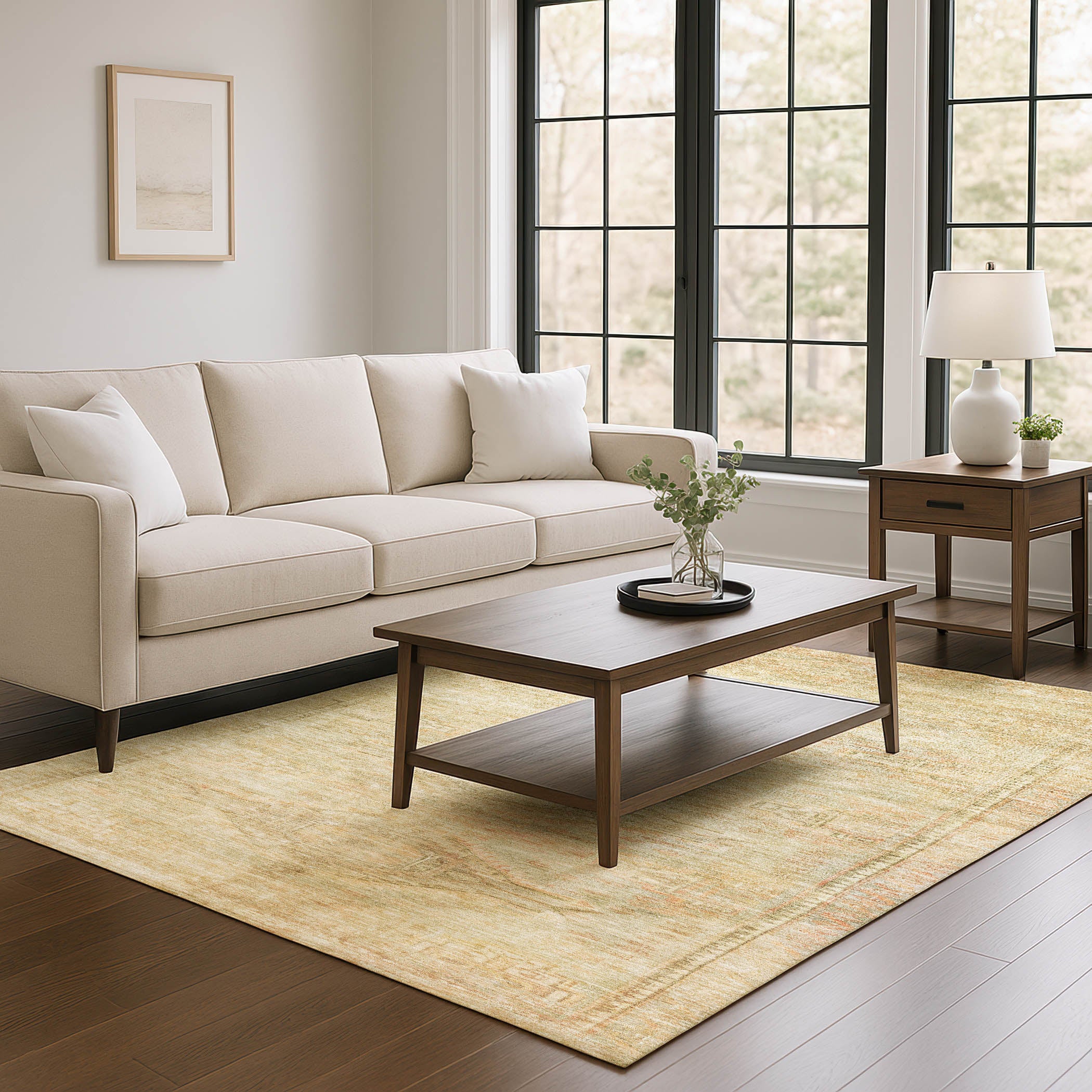 Santorini Machine Washable Traditional Linen Ivory Rug 2'6" x 3'10" #shape_Rectangle