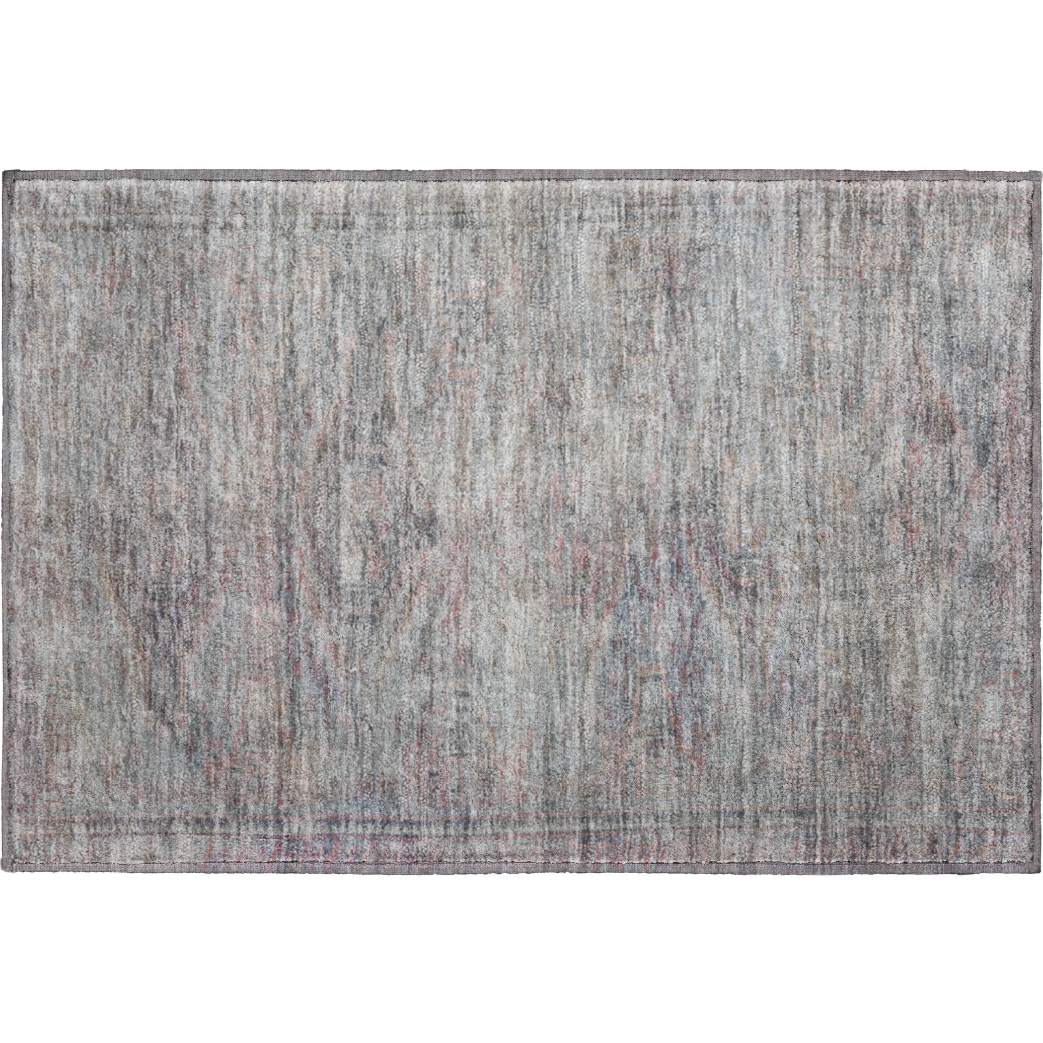 Santorini Machine Washable Traditional Pewter Gray Rug 1'8" x 2'6" #shape_Rectangle