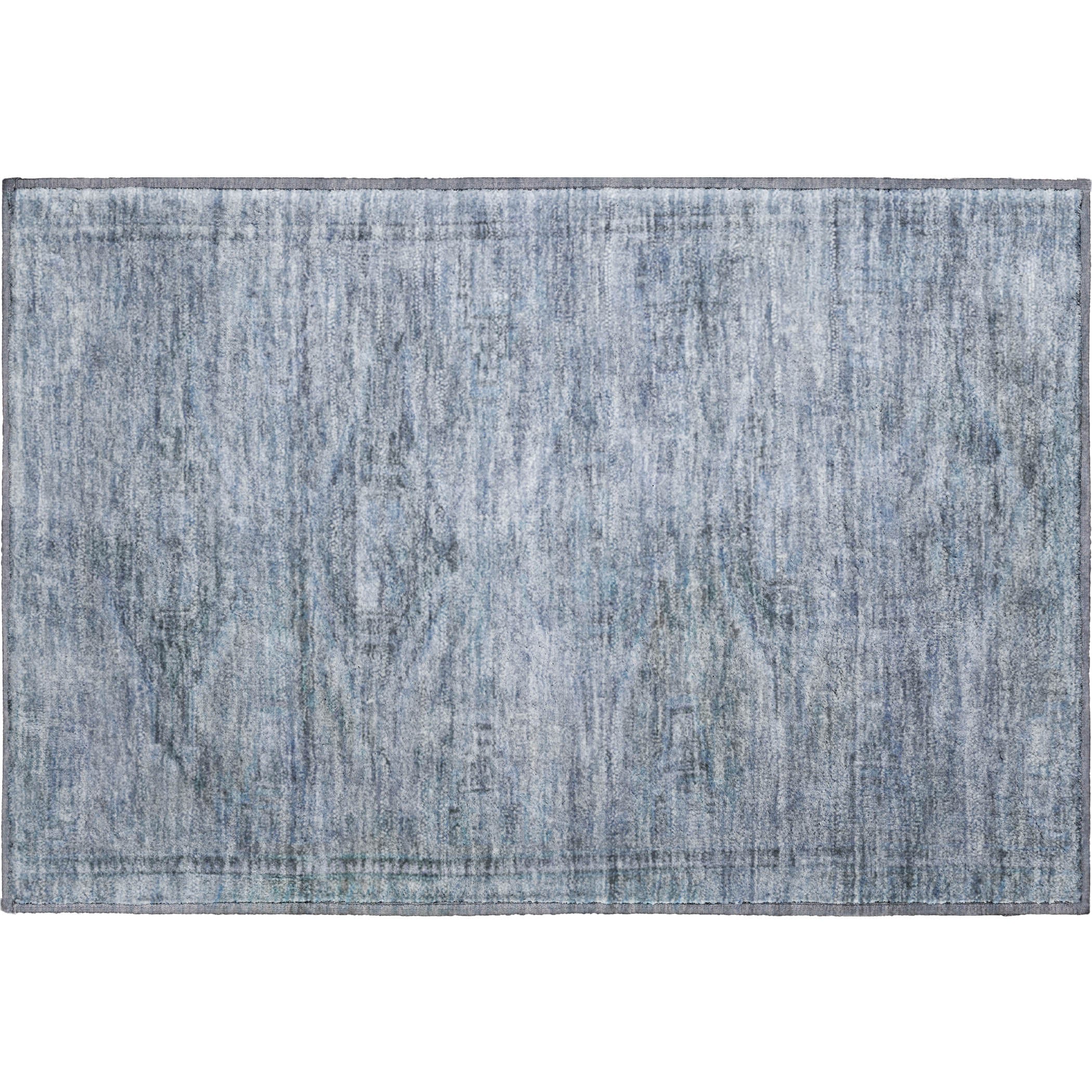 Santorini Machine Washable Traditional Sky Blue Rug 1'8" x 2'6" #shape_Rectangle