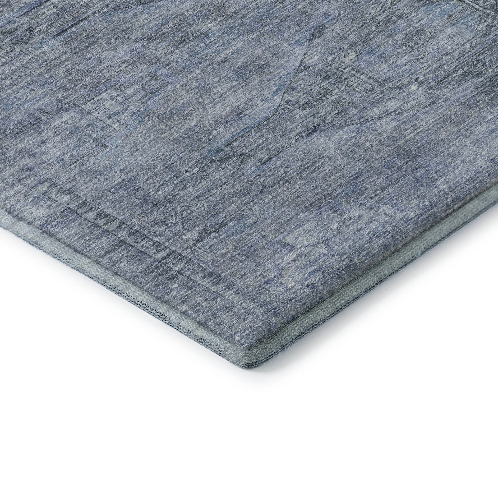 Santorini Machine Washable Traditional Sky Blue Rug 1'8" x 2'6" #shape_Rectangle