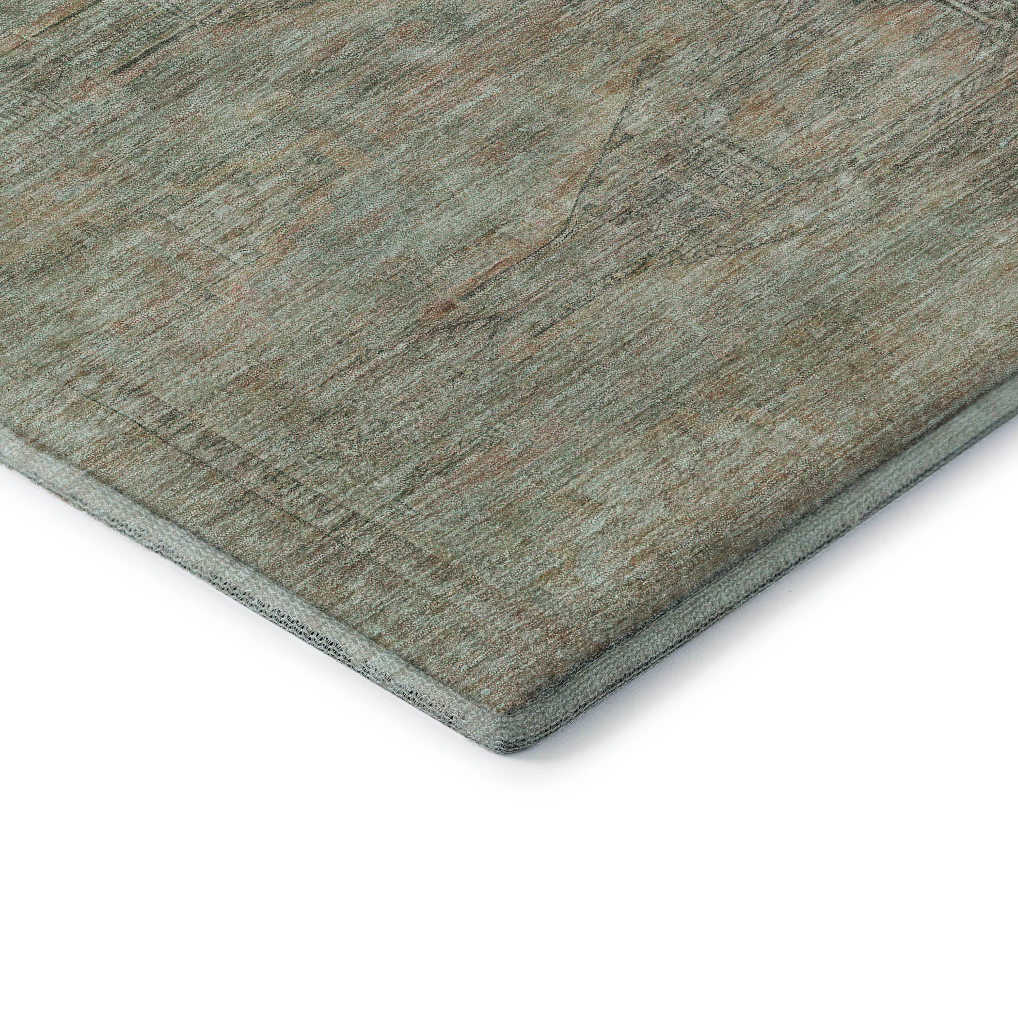 Santorini Machine Washable Traditional Teal Rug 1'8" x 2'6" #shape_Rectangle