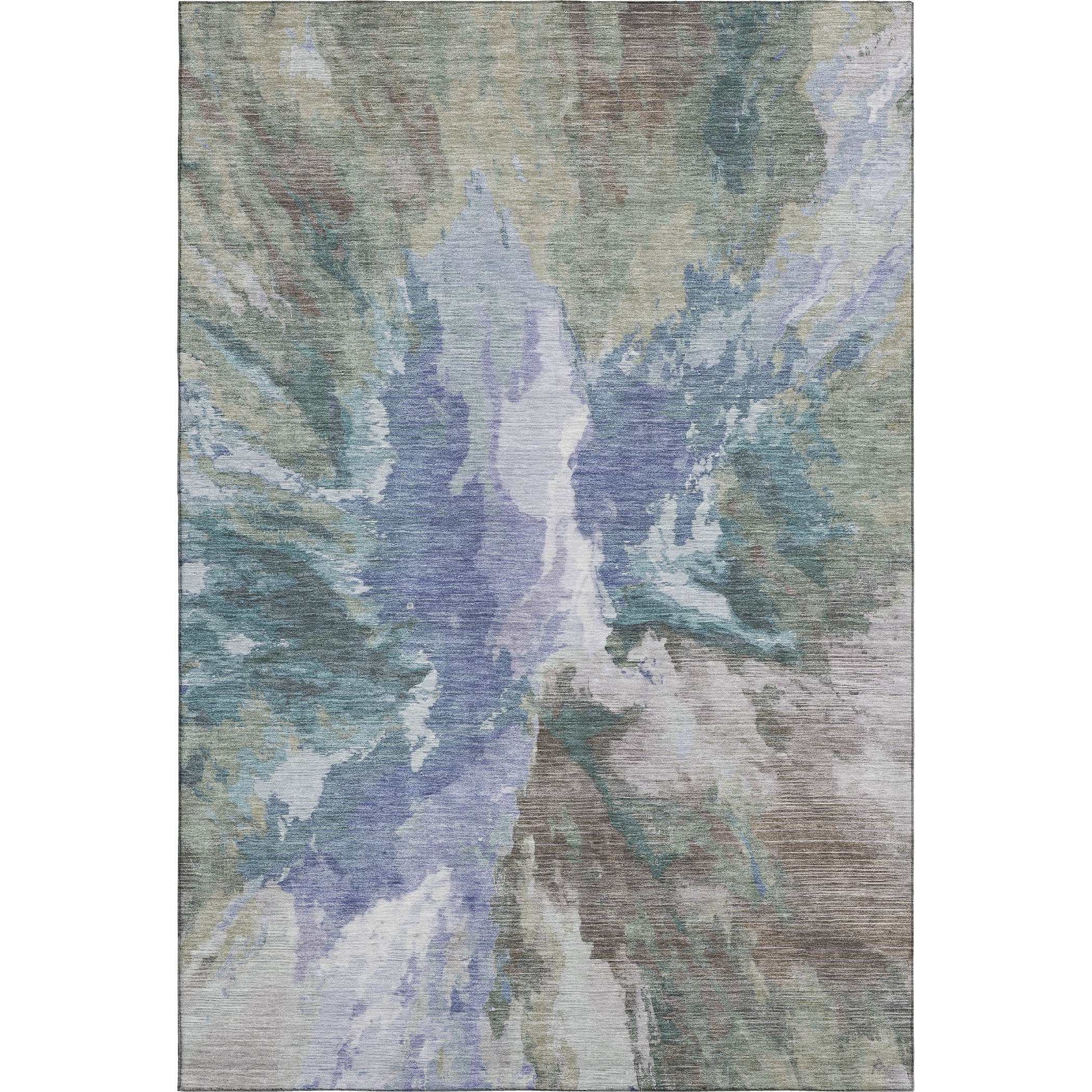 Oaxaca Machine Washable Transitional Blue Rug 2'6" x 3'10" #shape_Rectangle