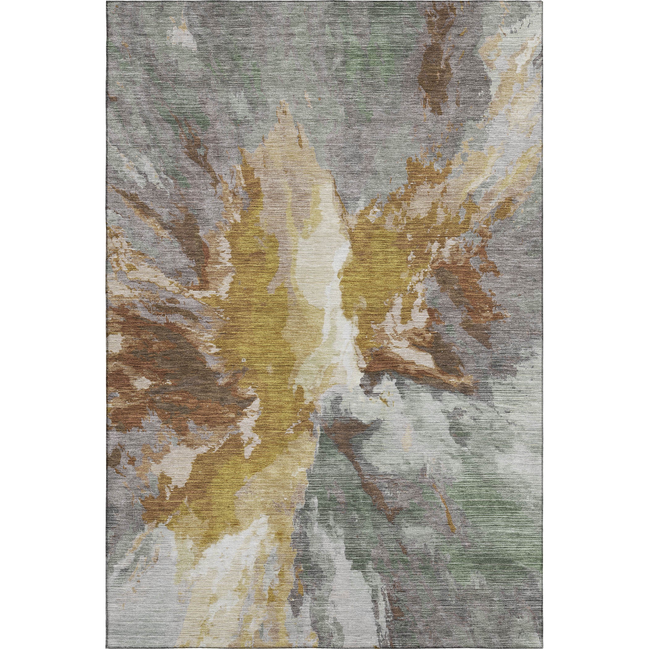 Oaxaca Machine Washable Transitional Gold Rug 2'6" x 3'10" #shape_Rectangle