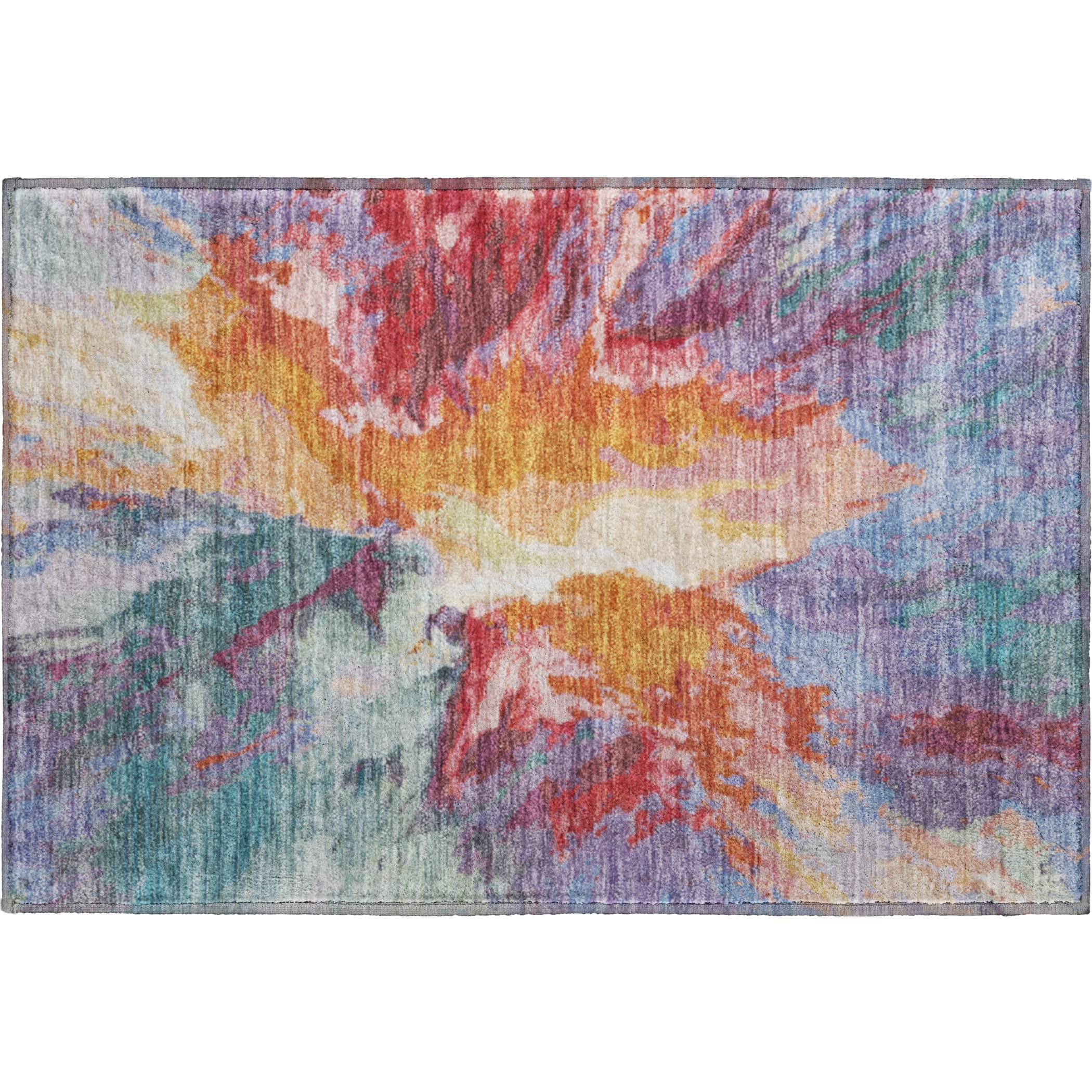 Oaxaca Machine Washable Transitional Orange Rug 1'8" x 2'6" #shape_Rectangle