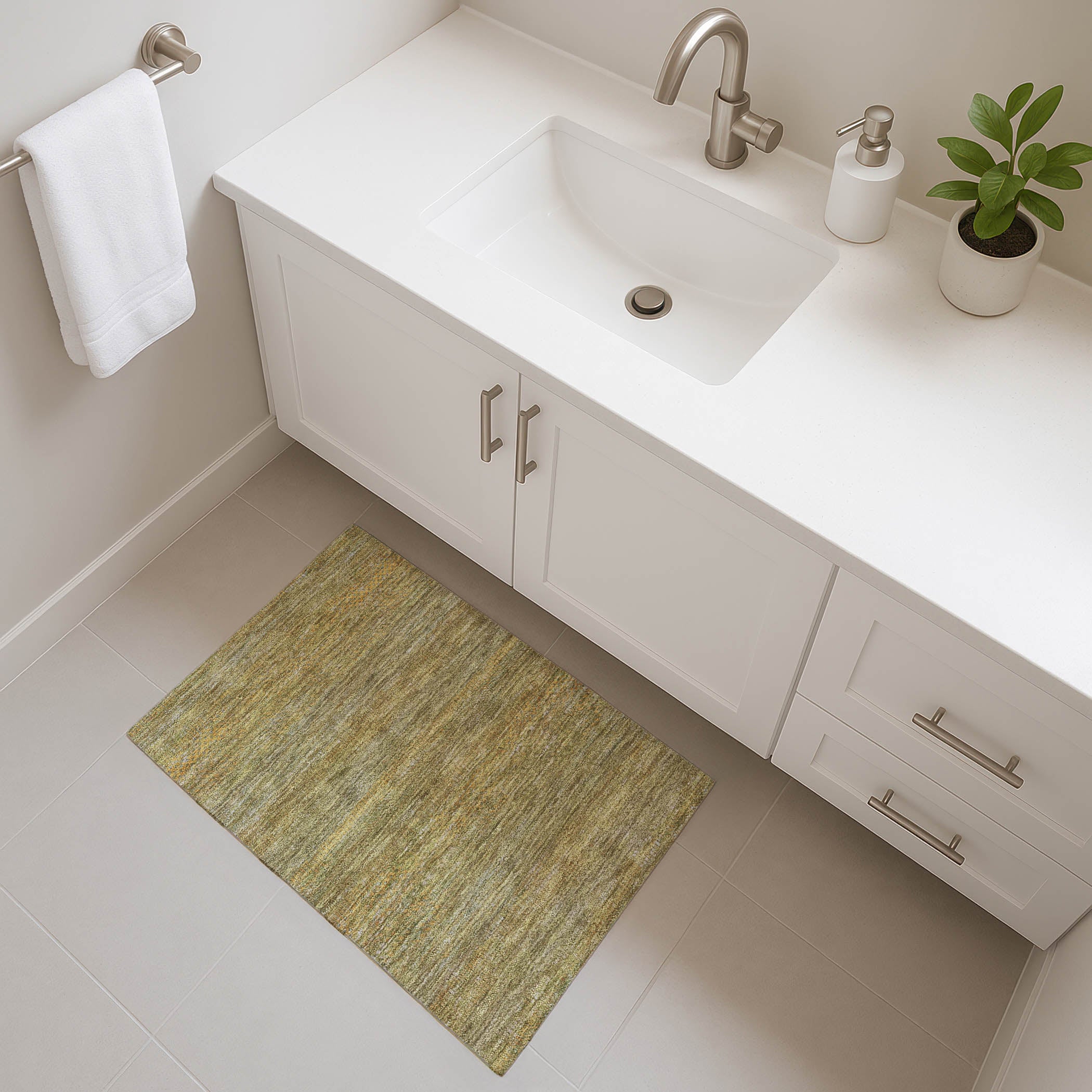 Nairobi Machine Washable Transitional Sage Green Rug 1'8" x 2'6" #shape_Rectangle