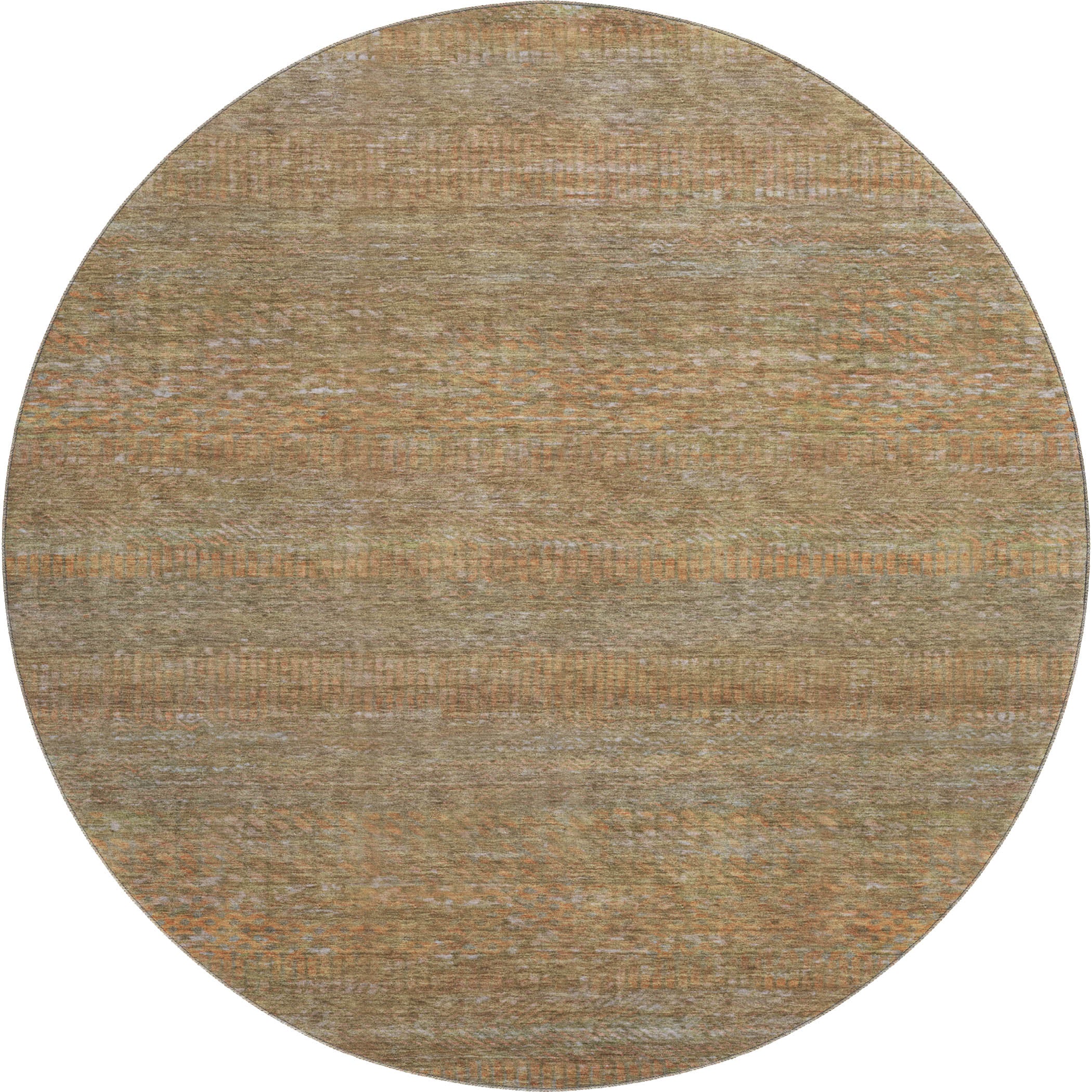 Nairobi Machine Washable Transitional Taupe Brown Rug 8' x 8' #shape_Round