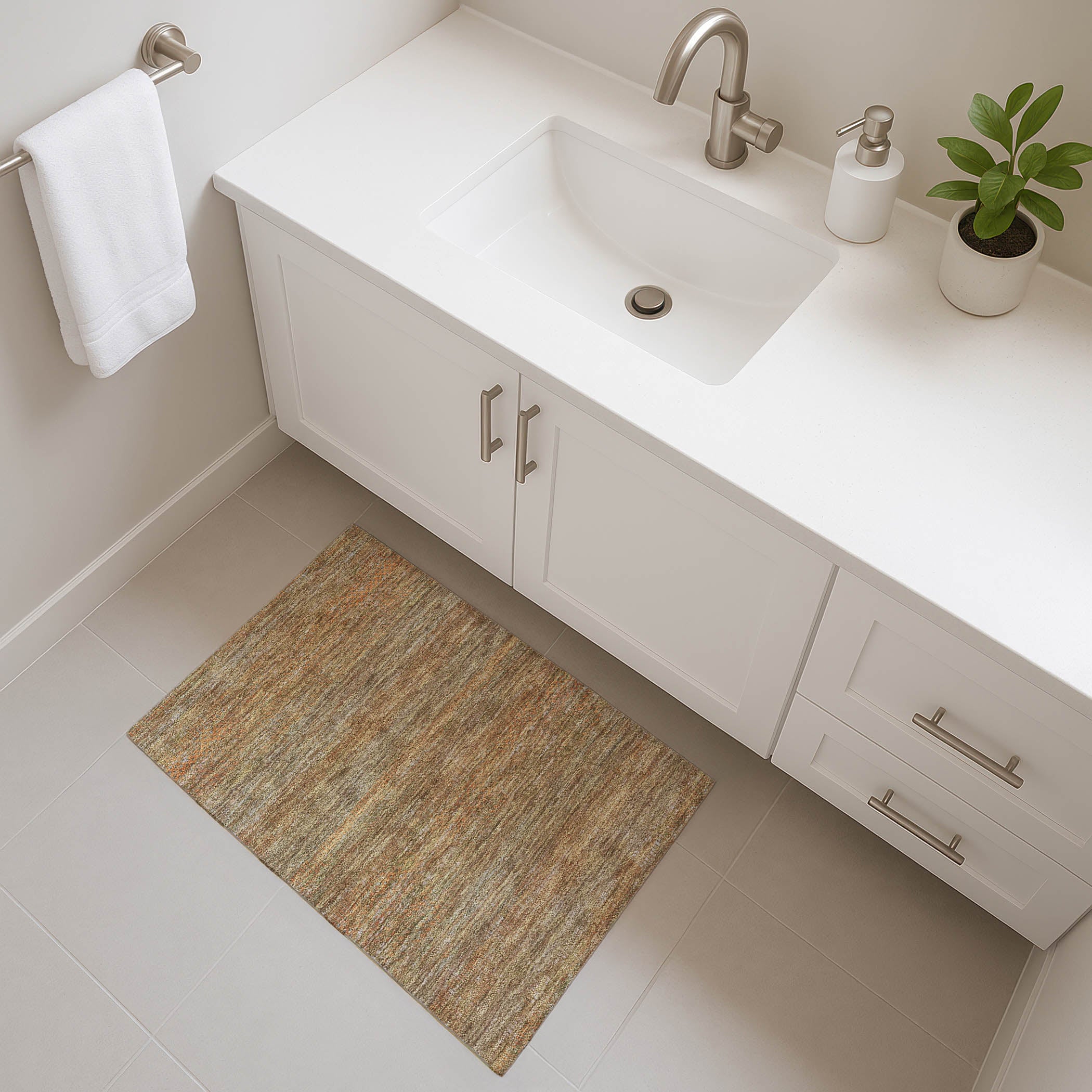 Nairobi Machine Washable Transitional Taupe Brown Rug 1'8" x 2'6" #shape_Rectangle