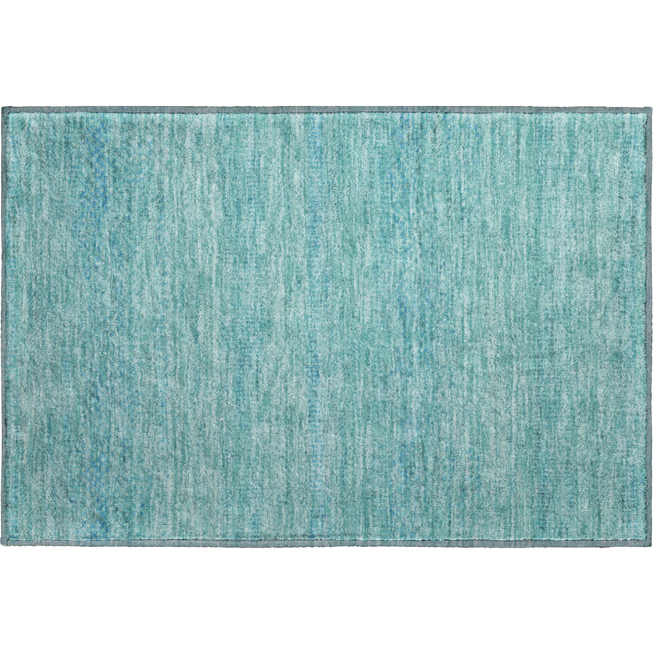 Kyoto Machine Washable Transitional Aqua Teal Rug 1'8" x 2'6" #shape_Rectangle