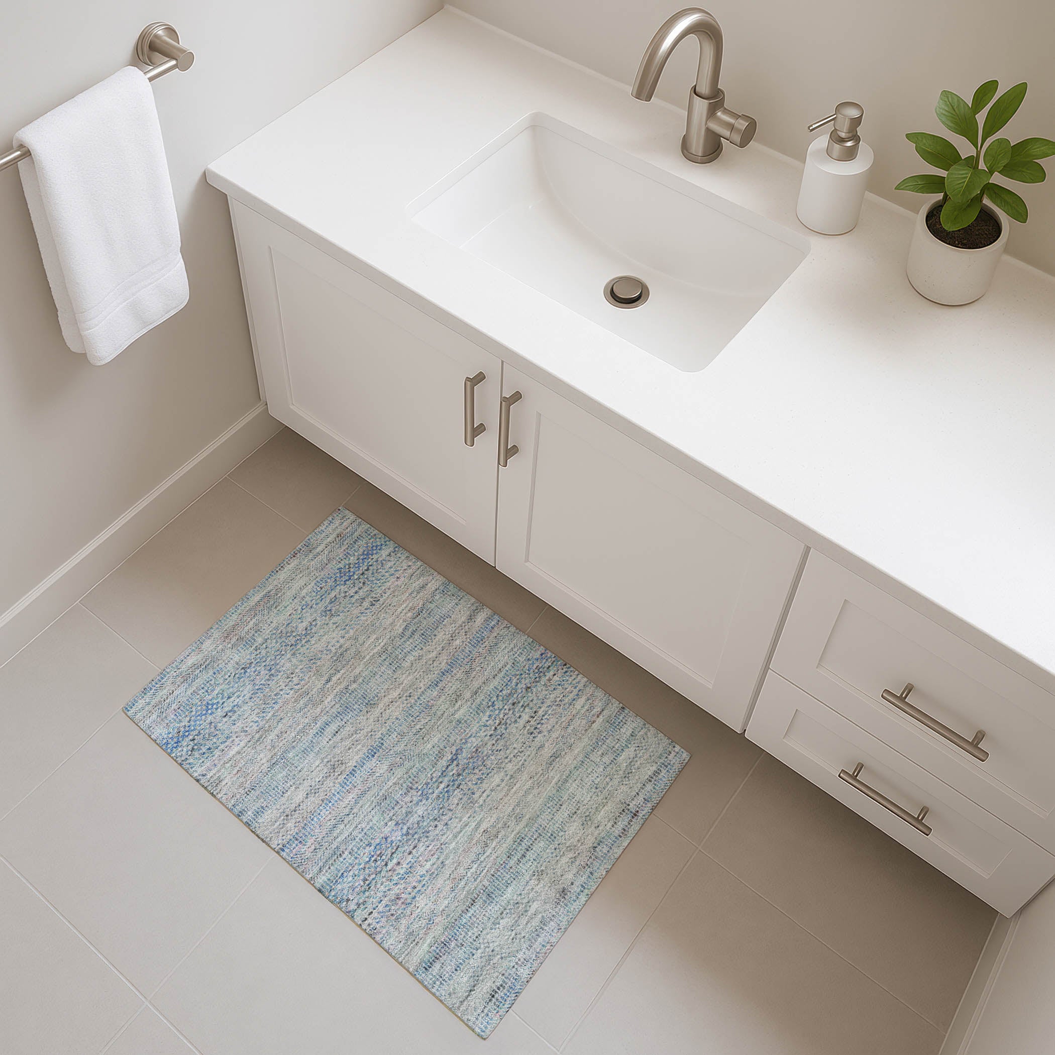 Kyoto Machine Washable Transitional Blue Rug 1'8" x 2'6" #shape_Rectangle