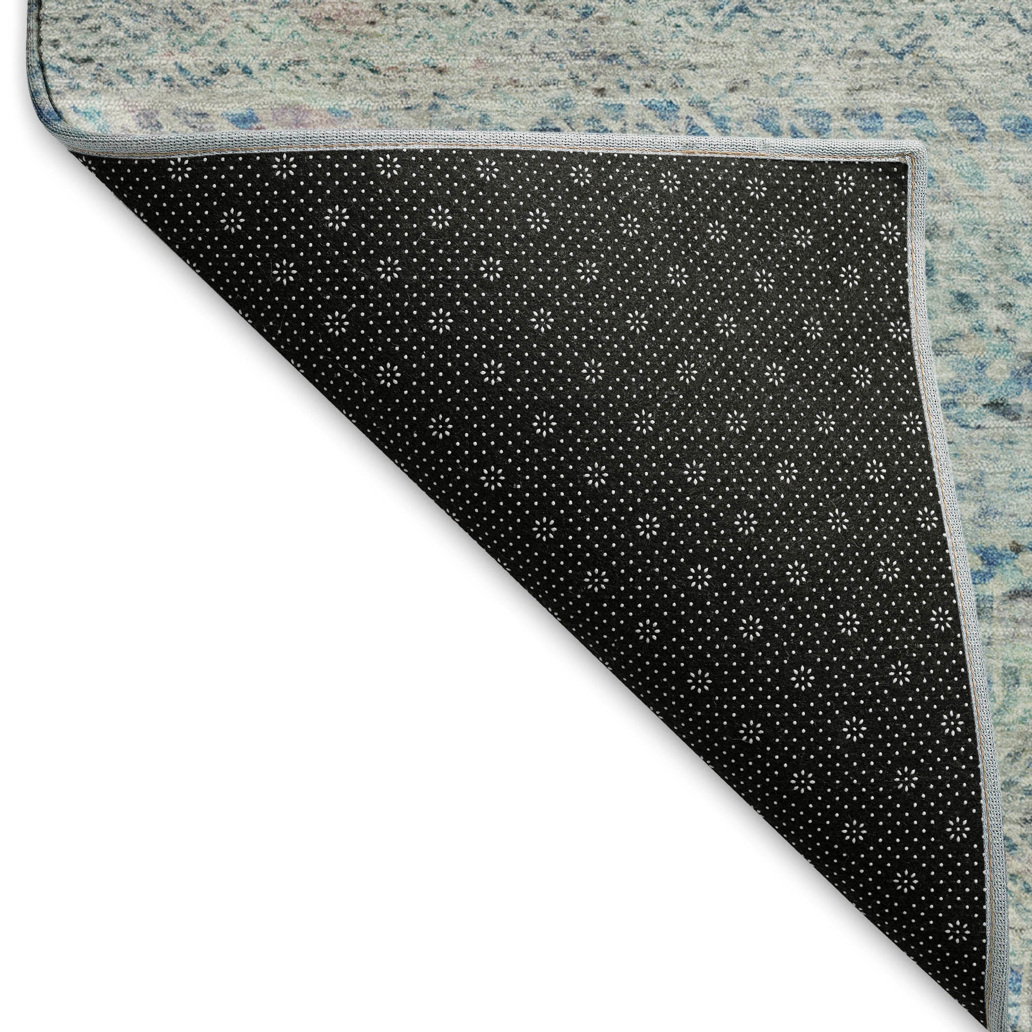 Kyoto Machine Washable Transitional Blue Rug 1'8" x 2'6" #shape_Rectangle