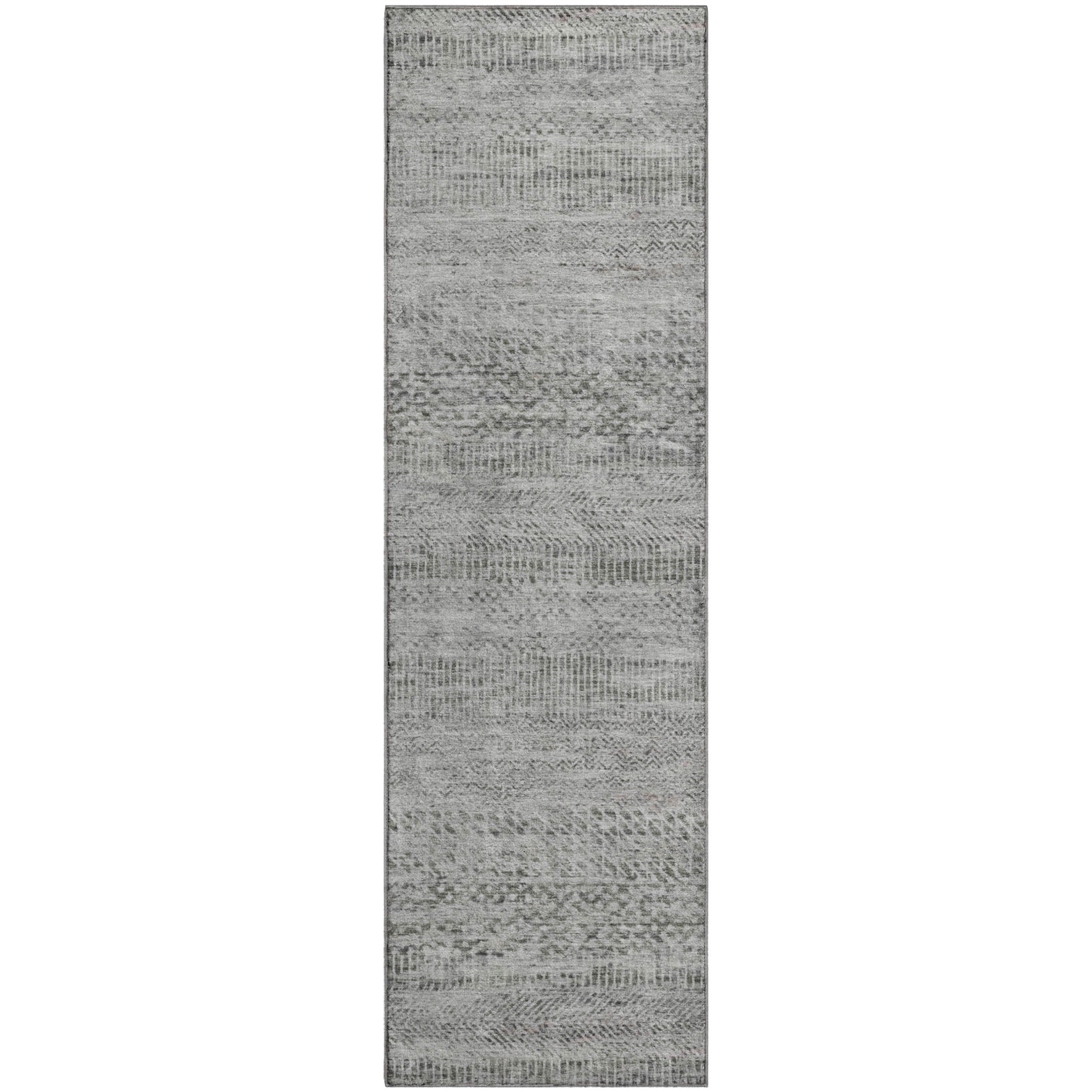 Kyoto Machine Washable Transitional Gray Rug 2'3" x 7'6" #shape_Runner