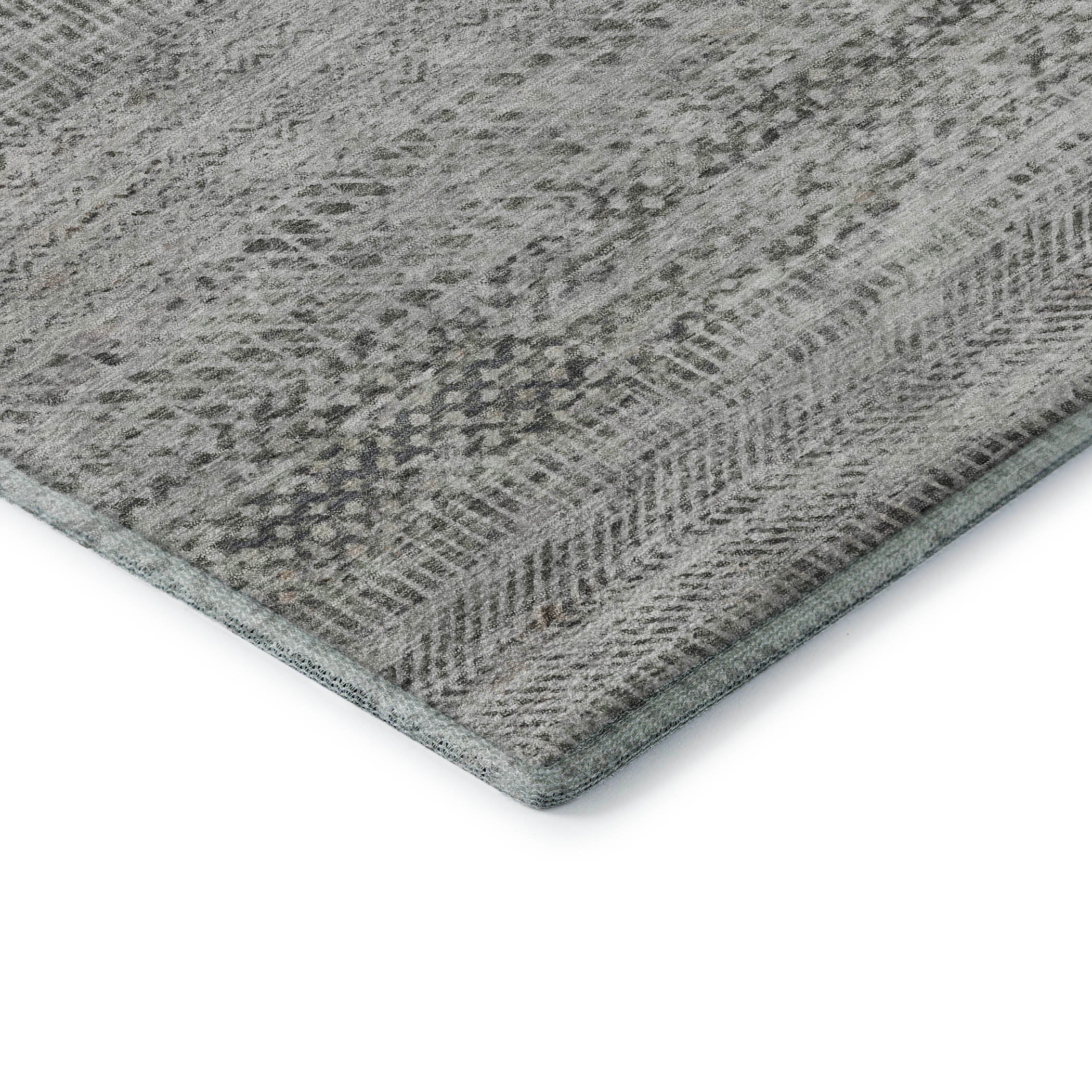 Kyoto Machine Washable Transitional Gray Rug 1'8" x 2'6" #shape_Rectangle