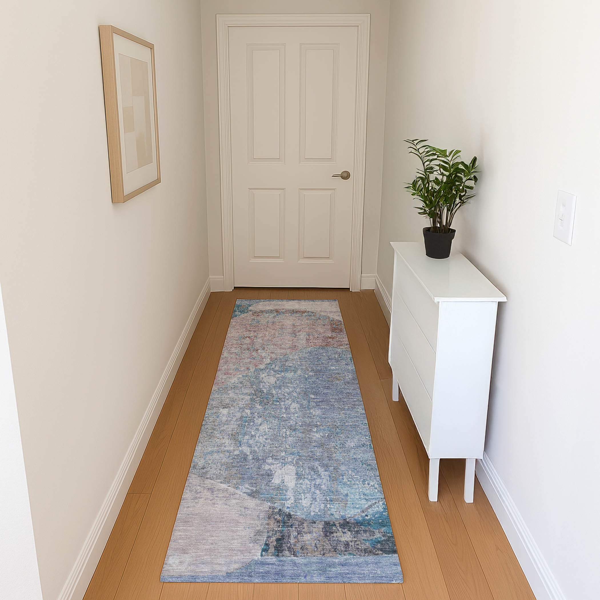 Jaipur Machine Washable Transitional Blue Rug 2'3" x 7'6" #shape_Runner