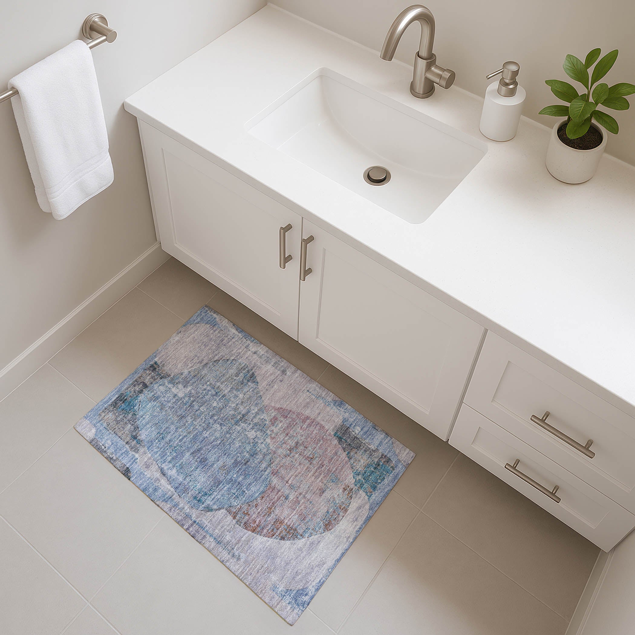 Jaipur Machine Washable Transitional Blue Rug 1'8" x 2'6" #shape_Rectangle