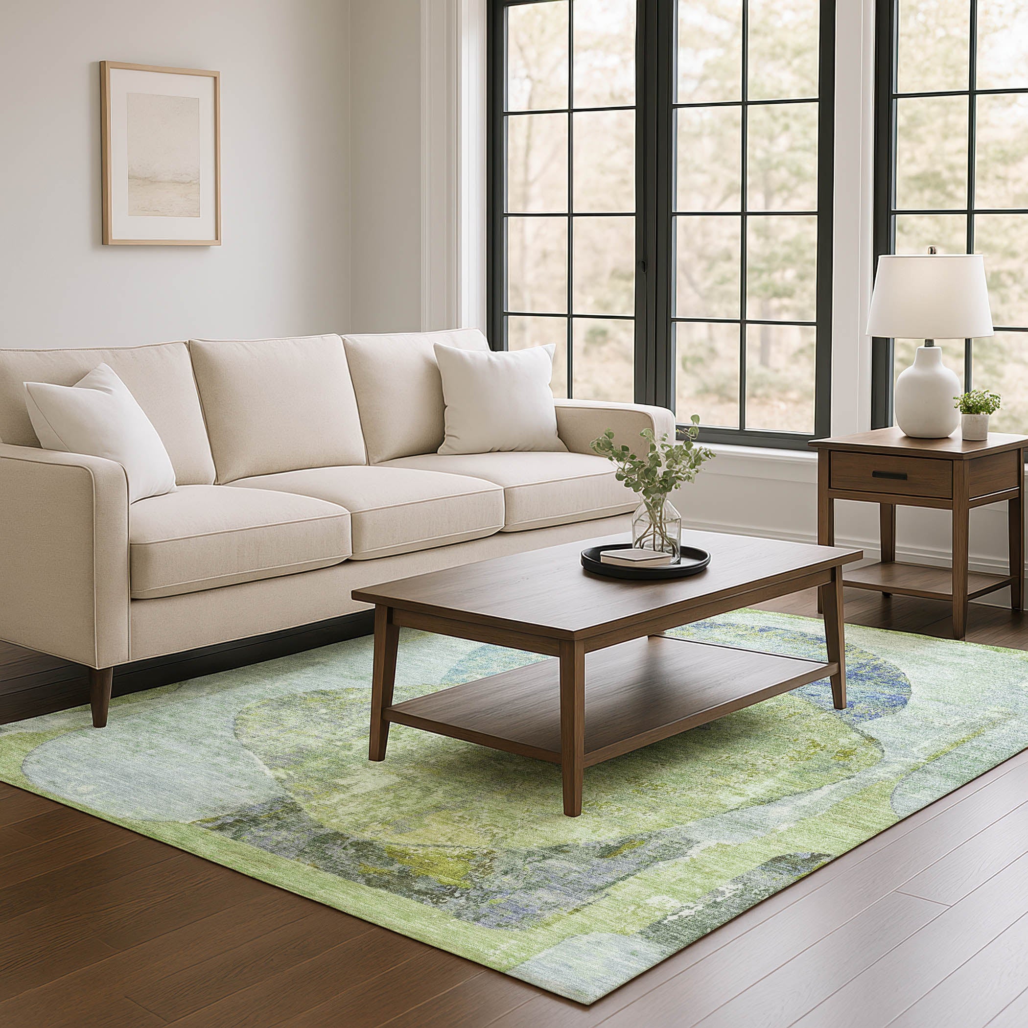 Jaipur Machine Washable Transitional Green Rug 2'6" x 3'10" #shape_Rectangle
