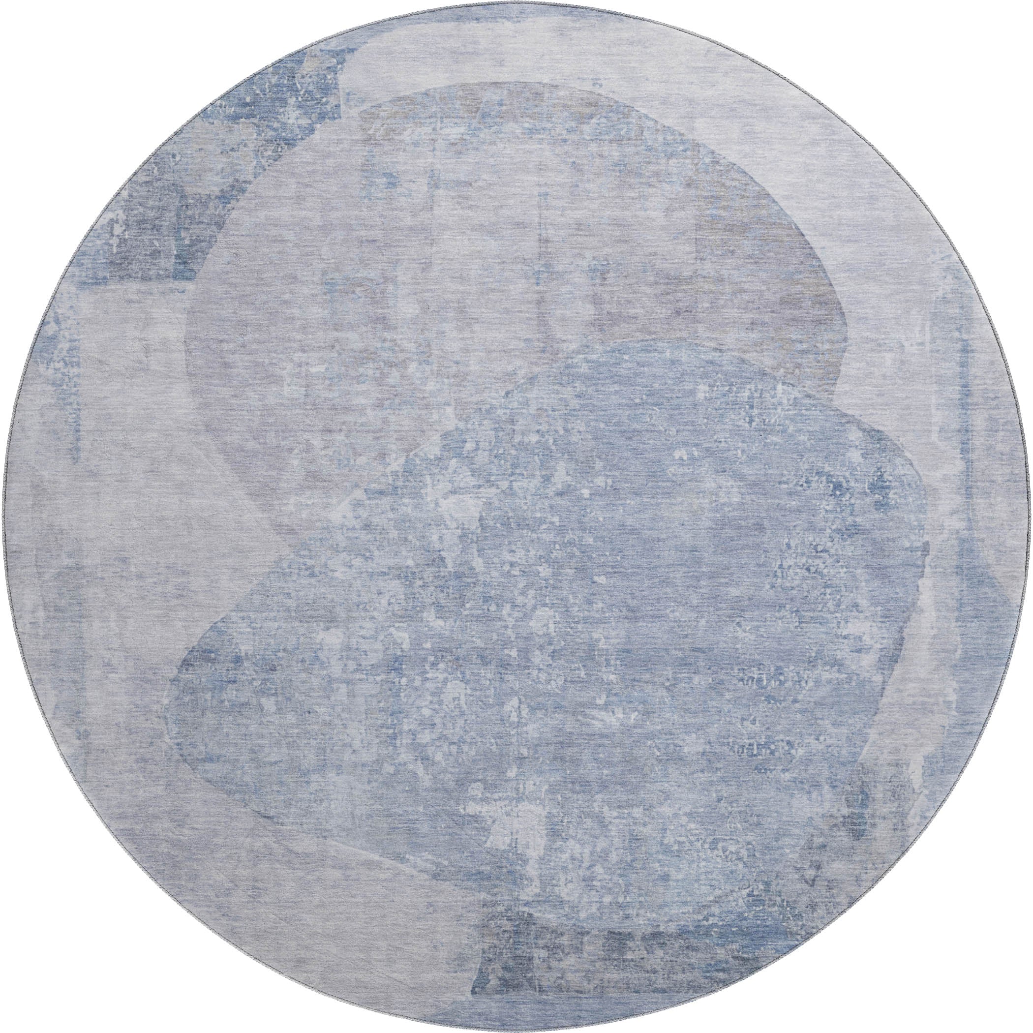 Jaipur Machine Washable Transitional Sky Blue Rug 8' x 8' #shape_Round