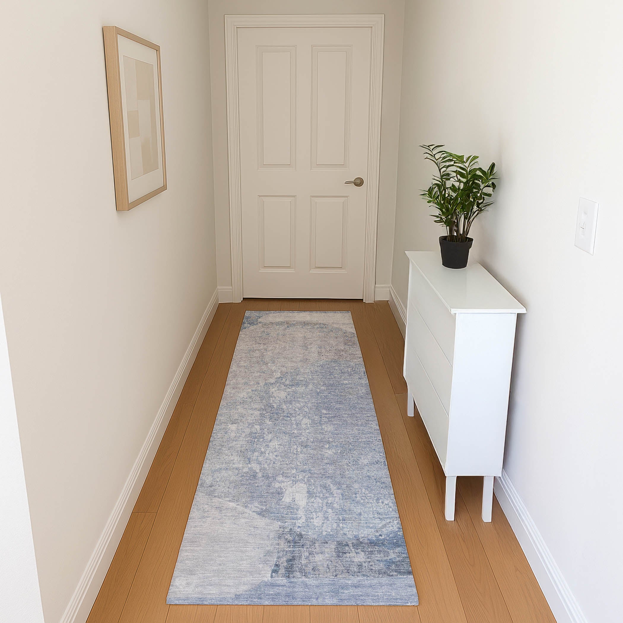 Jaipur Machine Washable Transitional Sky Blue Rug 2'3" x 7'6" #shape_Runner