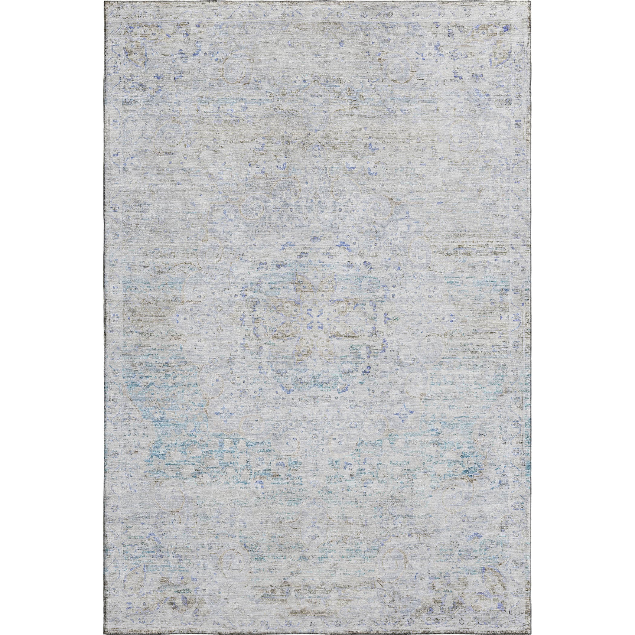 Porto Machine Washable Traditional Beige Brown Rug 2'6" x 3'10" #shape_Rectangle