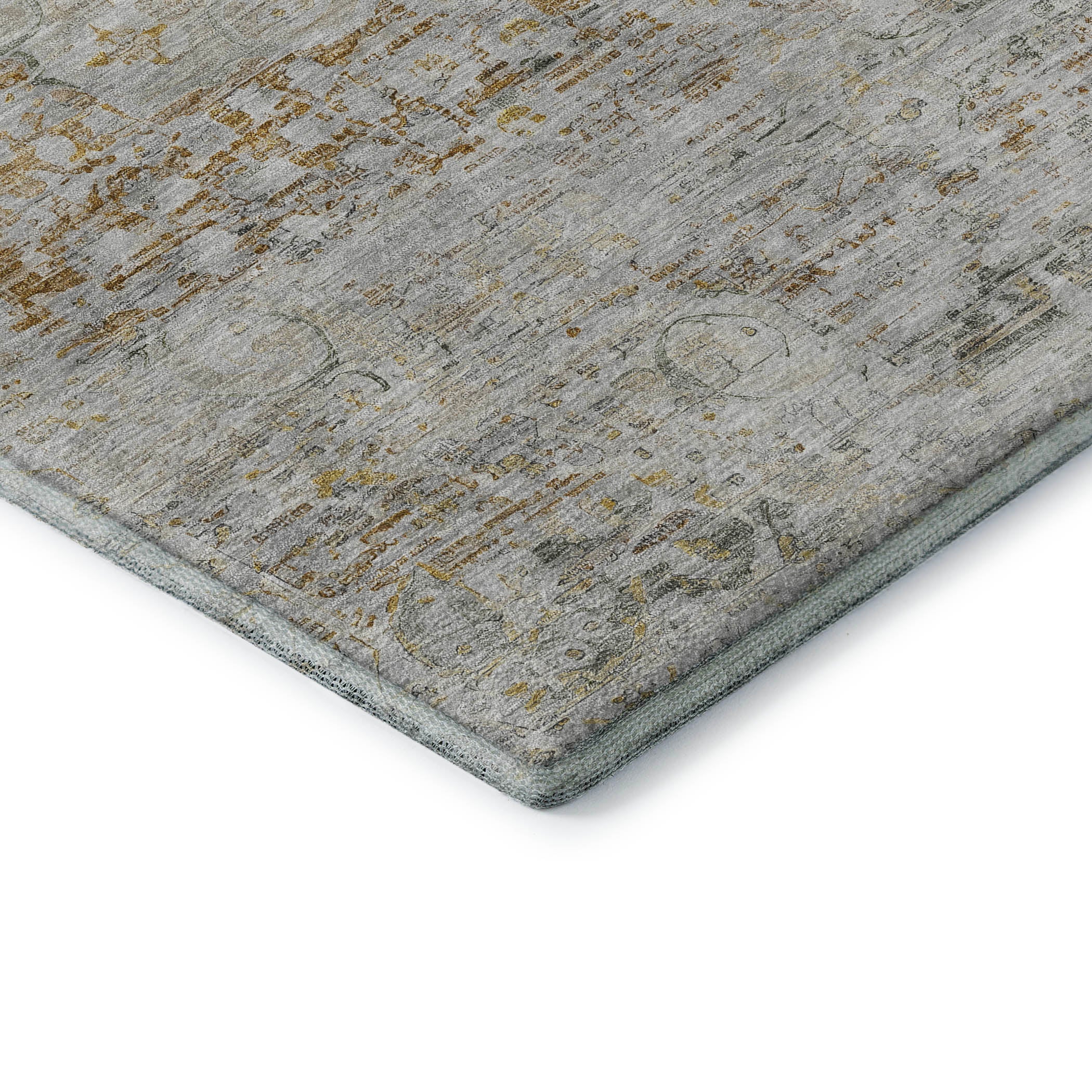 Porto Machine Washable Traditional Taupe Brown Rug 1'8" x 2'6" #shape_Rectangle