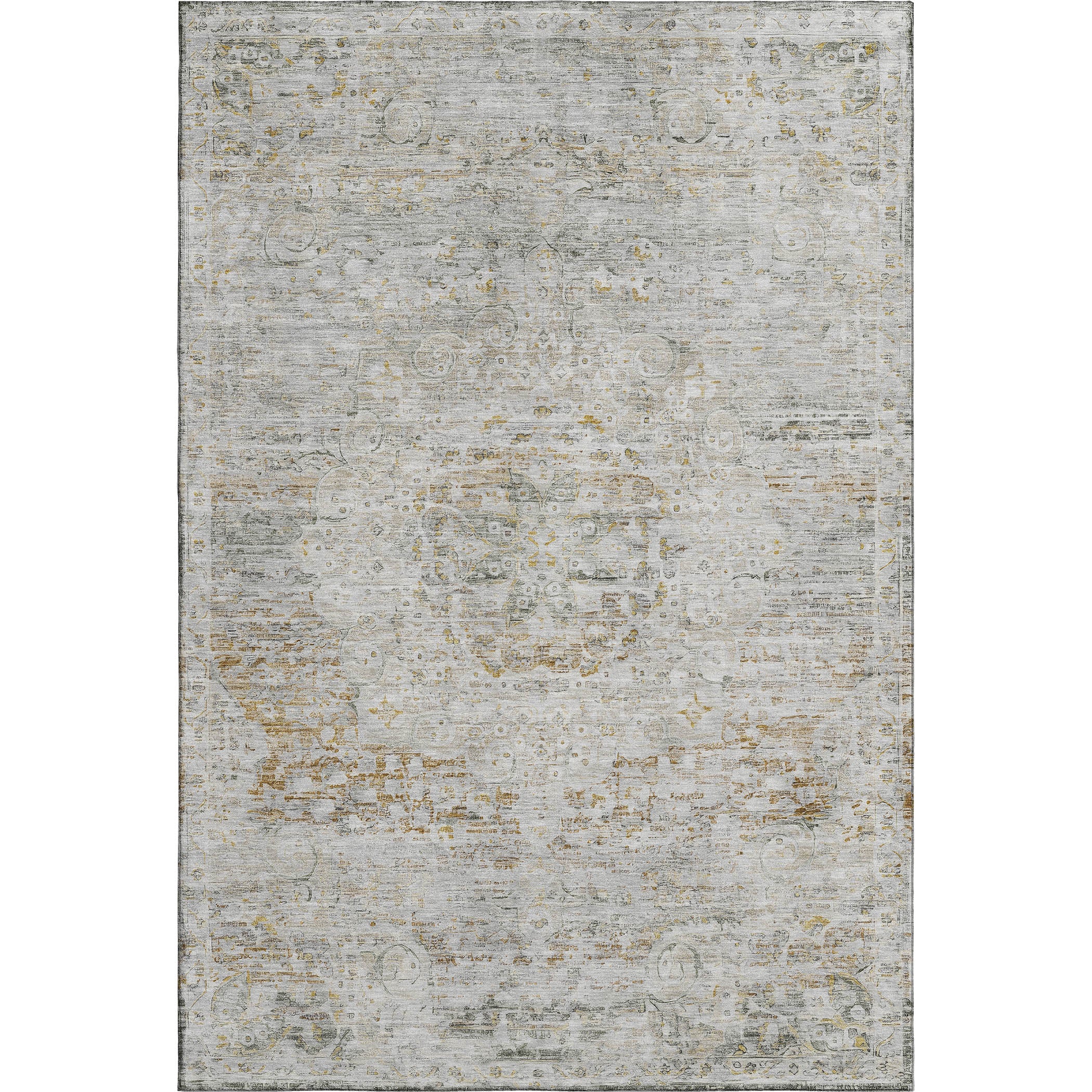 Porto Machine Washable Traditional Taupe Brown Rug 2'6" x 3'10" #shape_Rectangle