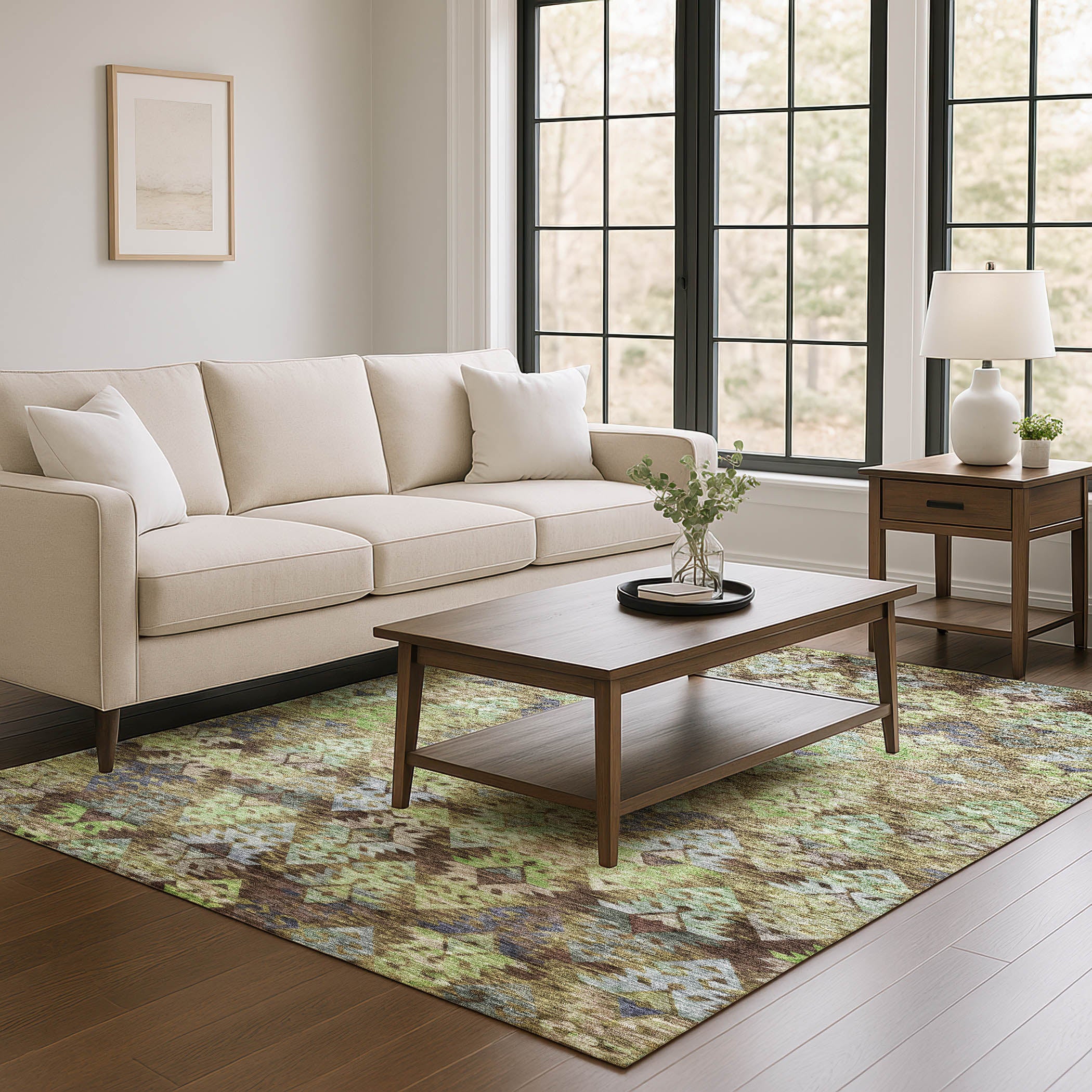 Bruges Machine Washable Transitional Brown Rug 2'6" x 3'10" #shape_Rectangle