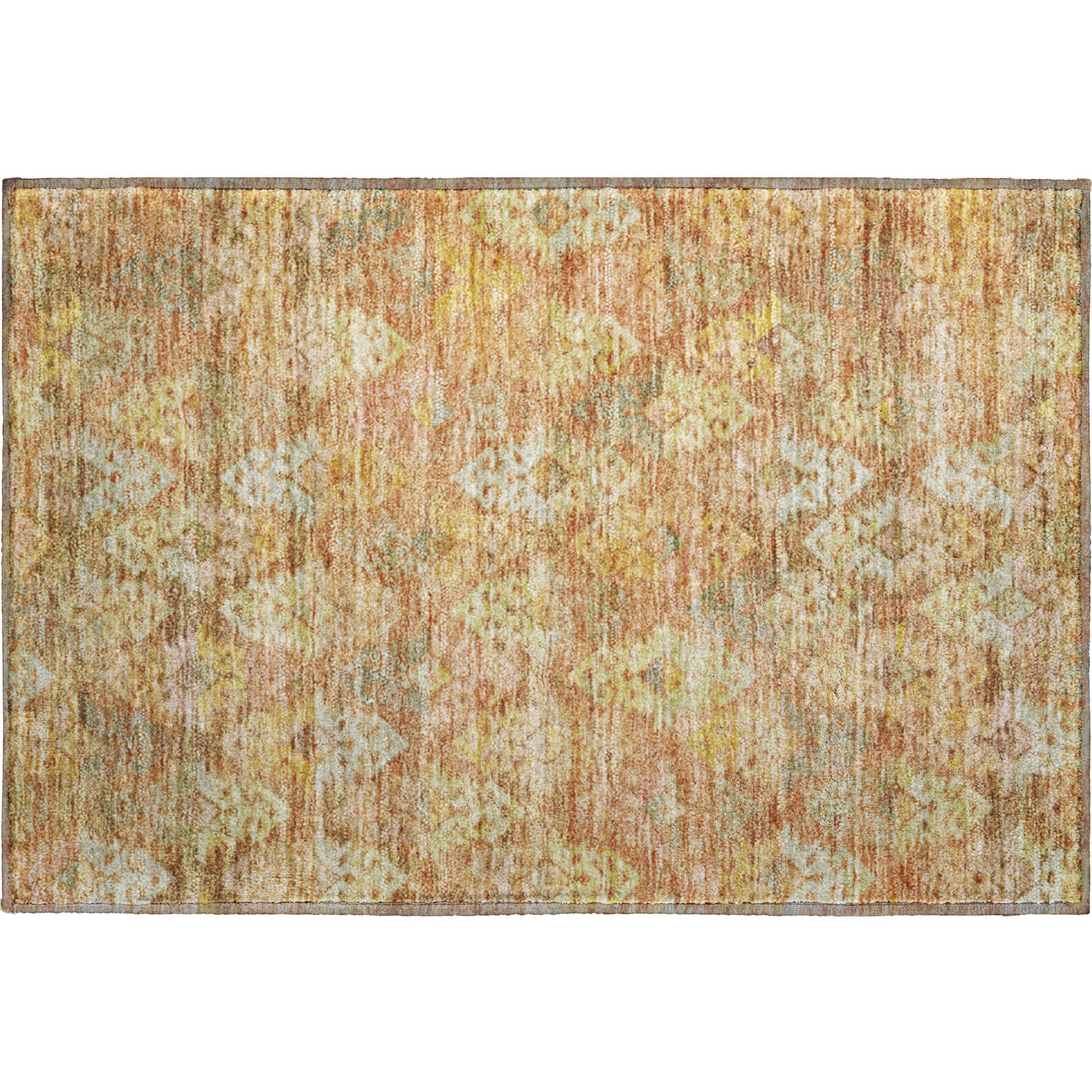 Bruges Machine Washable Transitional Copper Orange Rug 1'8" x 2'6" #shape_Rectangle