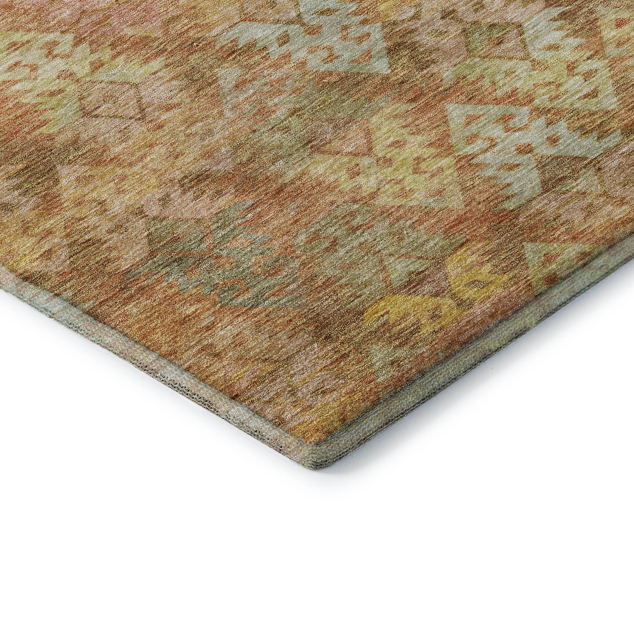 Bruges Machine Washable Transitional Copper Orange Rug 1'8" x 2'6" #shape_Rectangle