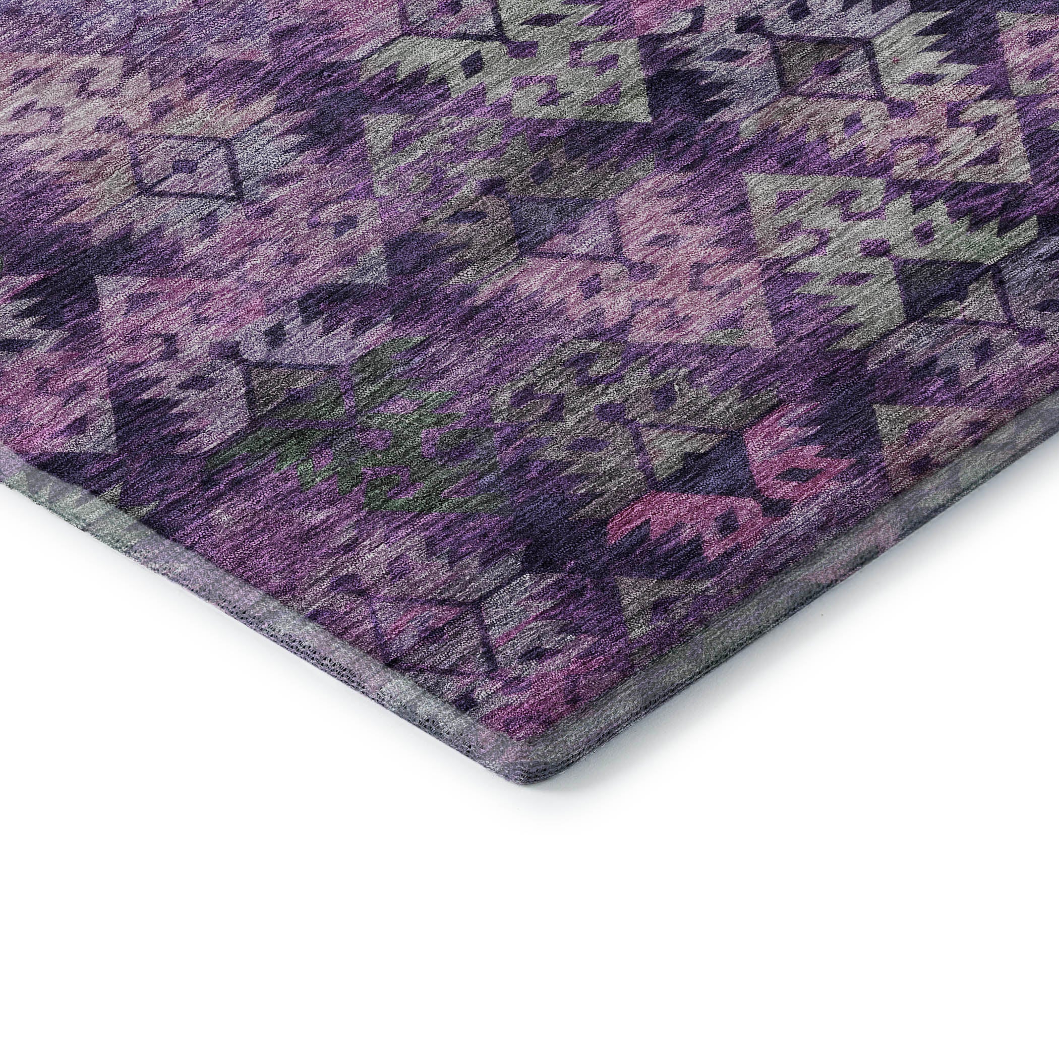 Bruges Machine Washable Transitional Eggplant Purple Rug 1'8" x 2'6" #shape_Rectangle