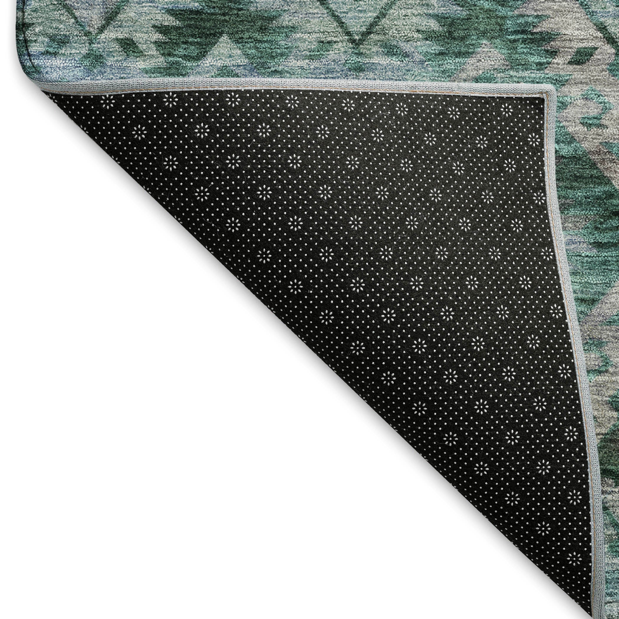 Bruges Machine Washable Transitional Emerald Green Rug 1'8" x 2'6" #shape_Rectangle