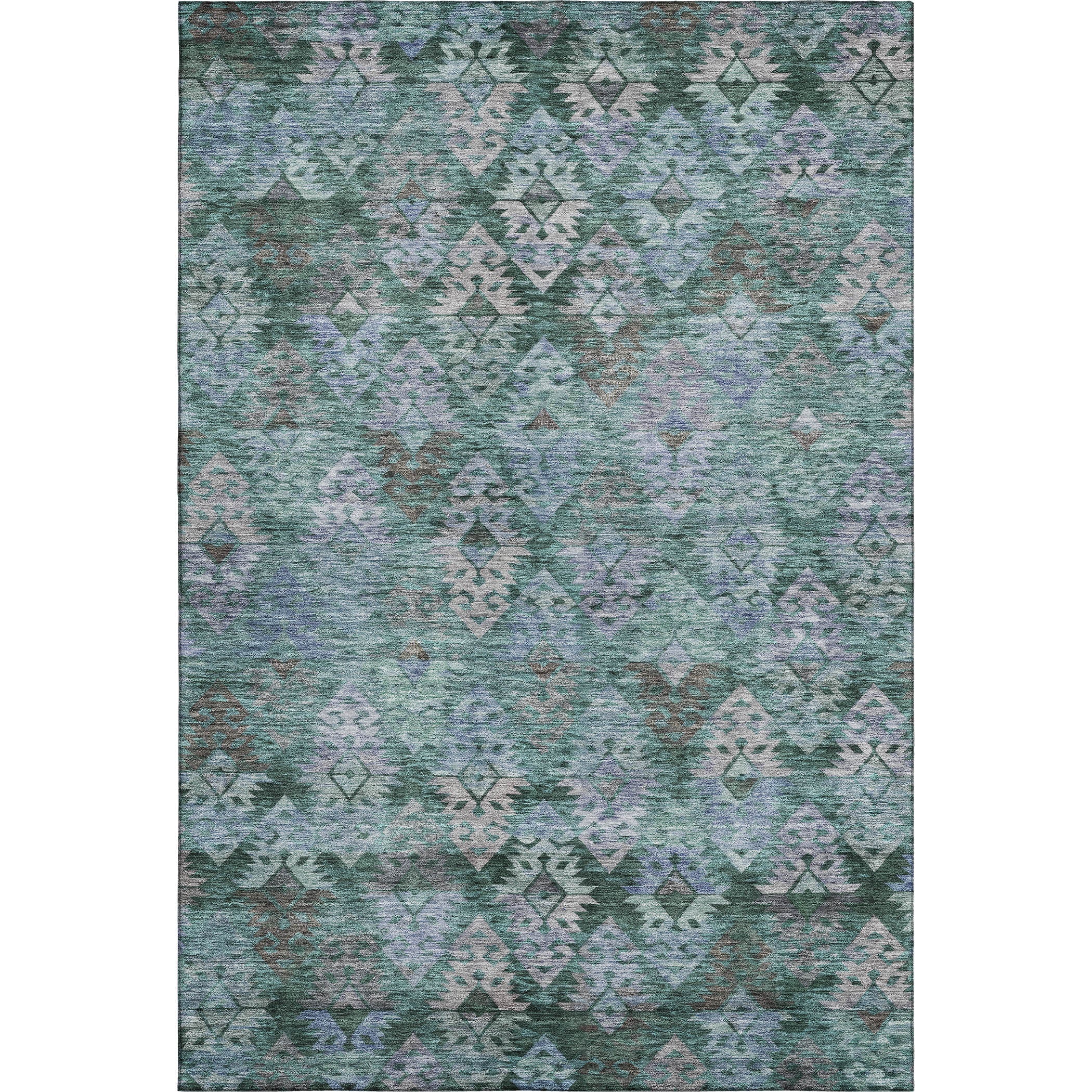 Bruges Machine Washable Transitional Emerald Green Rug 2'6" x 3'10" #shape_Rectangle