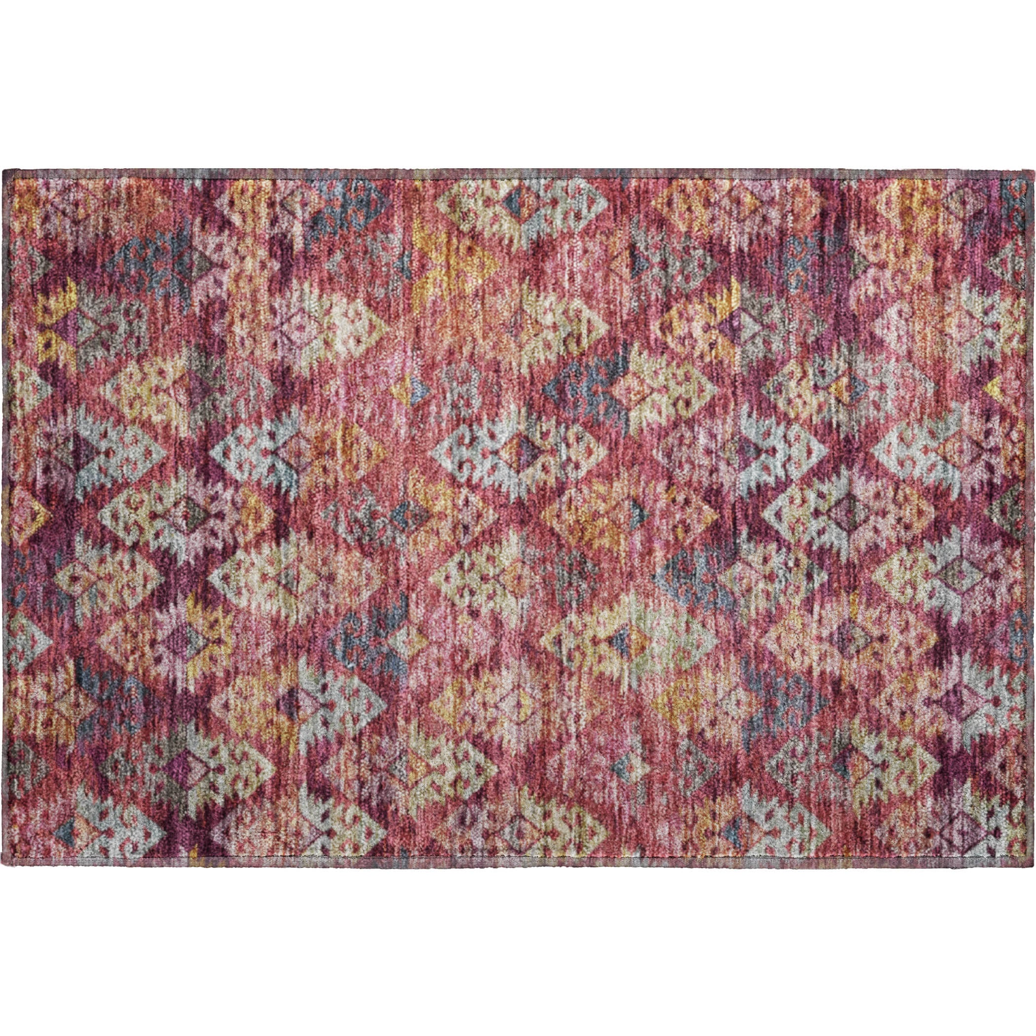 Bruges Machine Washable Transitional Paprika Orange Rug 1'8" x 2'6" #shape_Rectangle