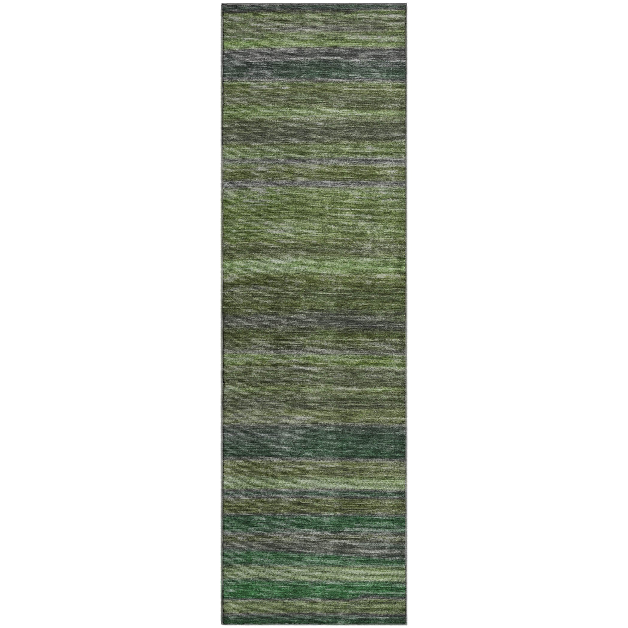 Athens Machine Washable Transitional Aloe Green Rug 2'3" x 7'6" #shape_Runner